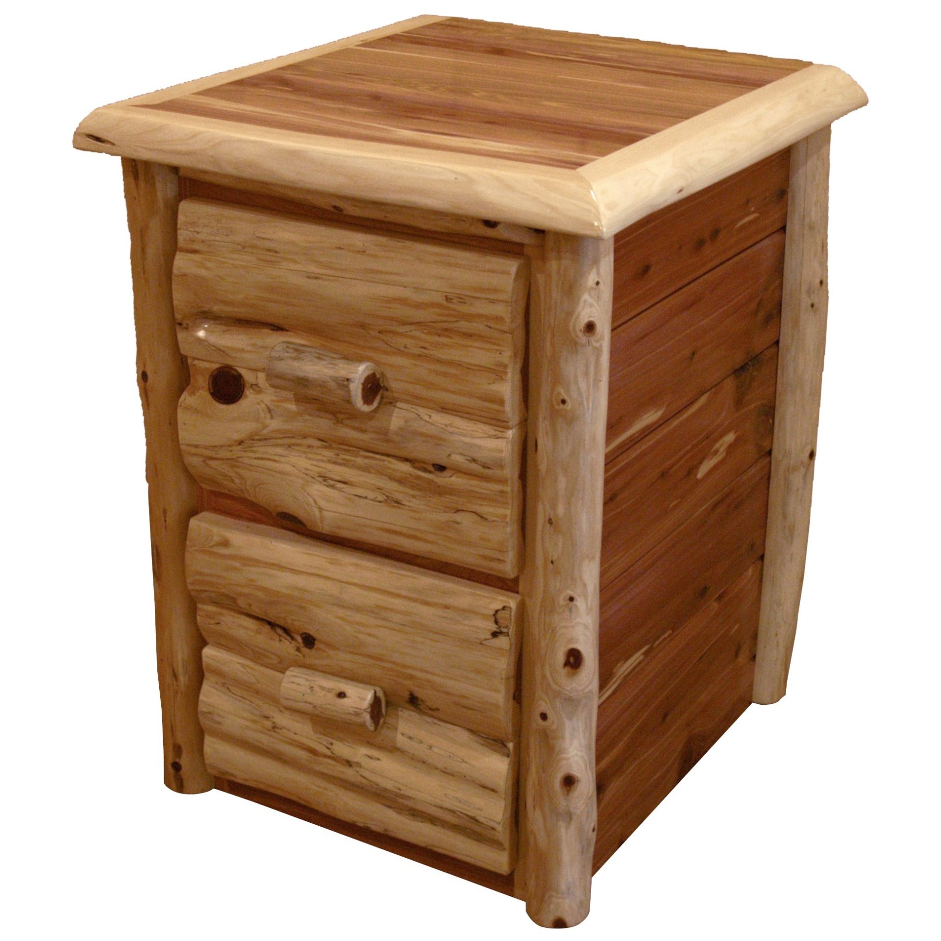 Rustic Red Cedar Log 2-Drawer File Cabinet