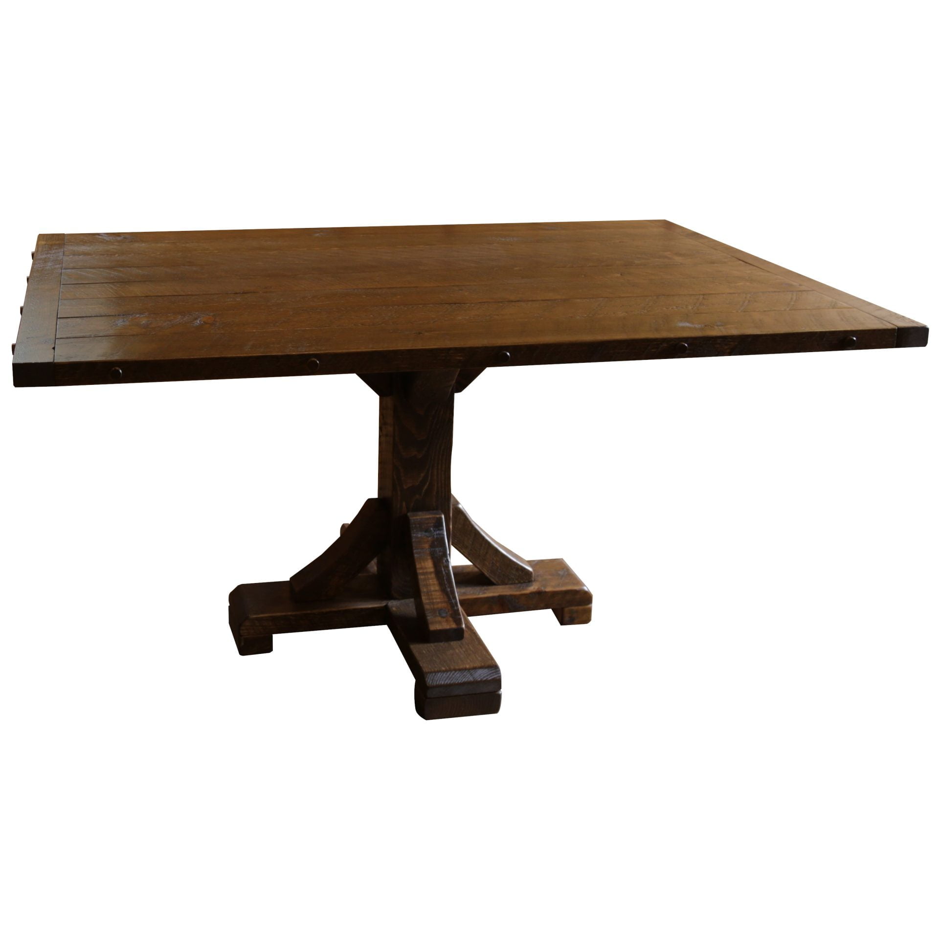 Barnwood Style Timber Peg Pedestal Dining Table