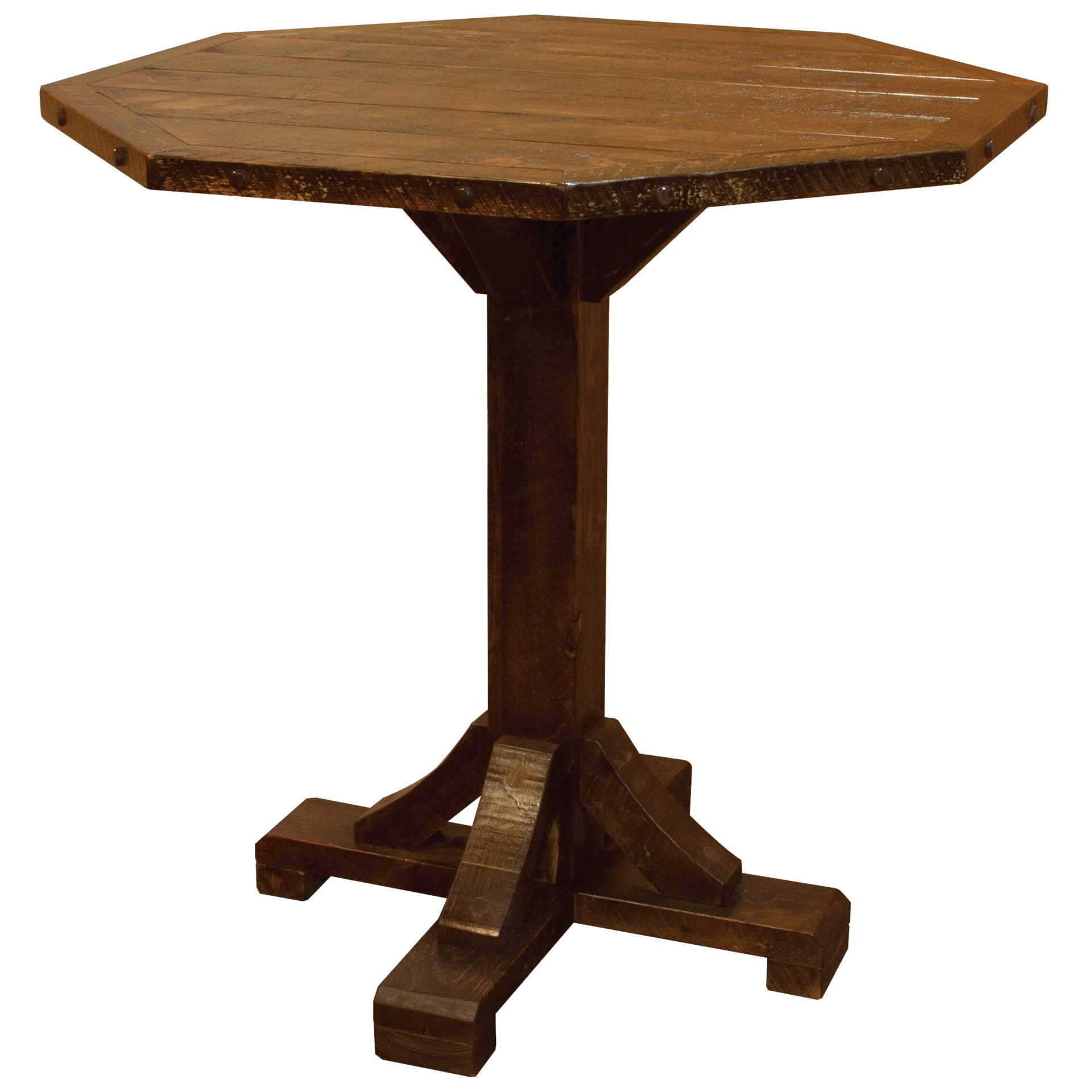 Barnwood Style Timber Peg Octagon Table