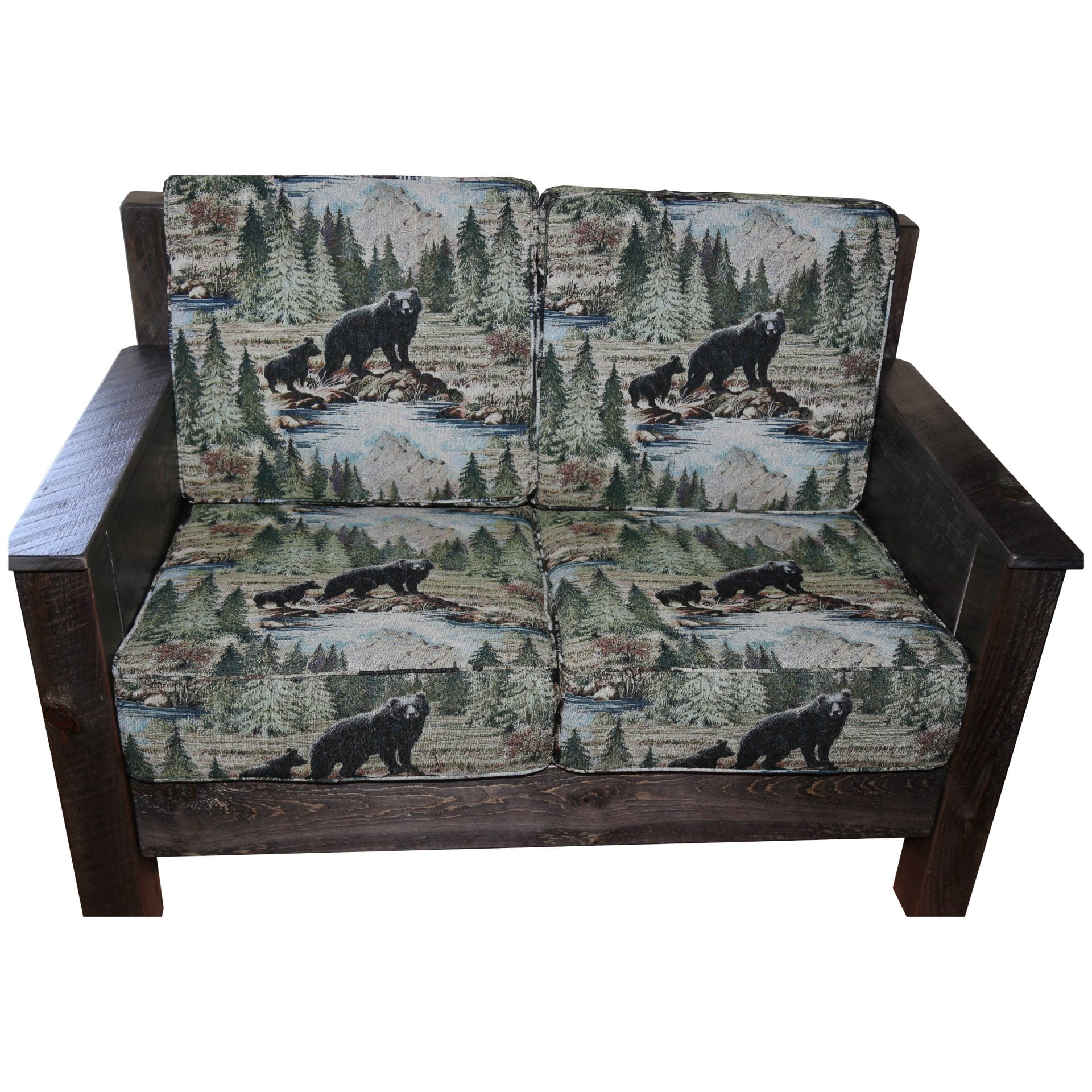 Barnwood Style Timber Peg Love Seat