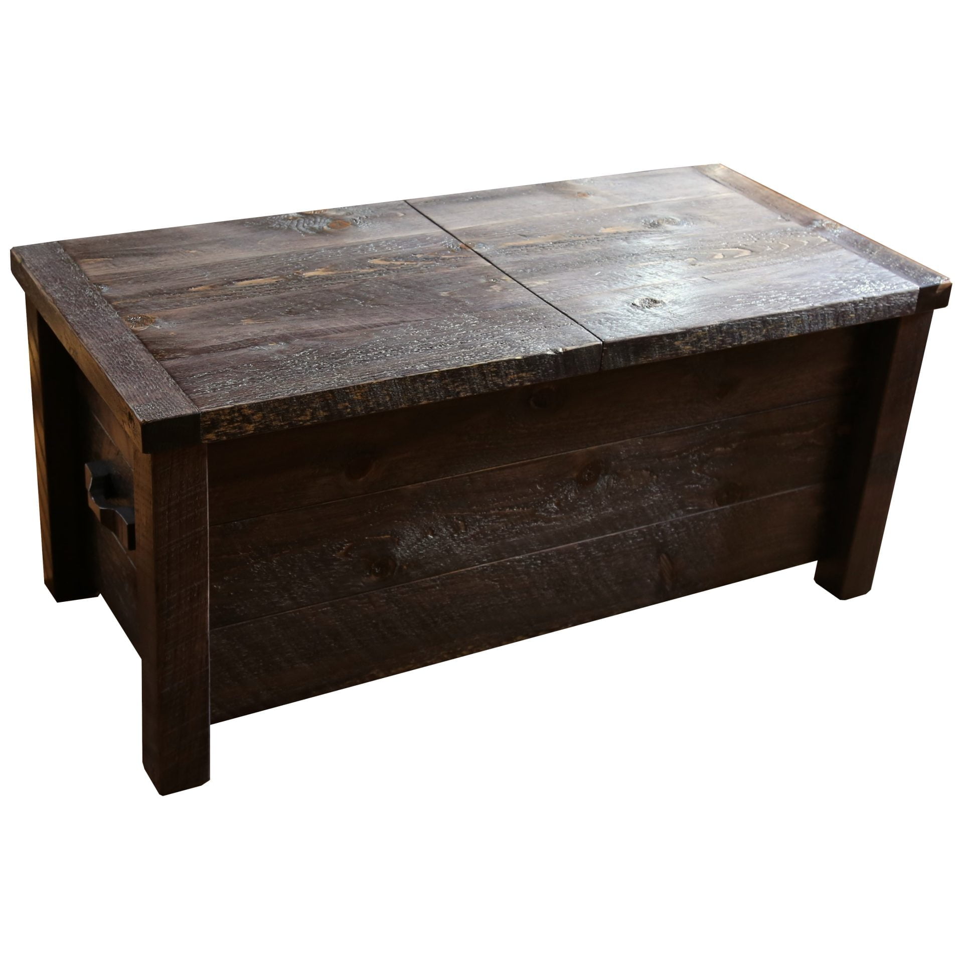 Barnwood Style Timber Peg Coffee Table with Storage