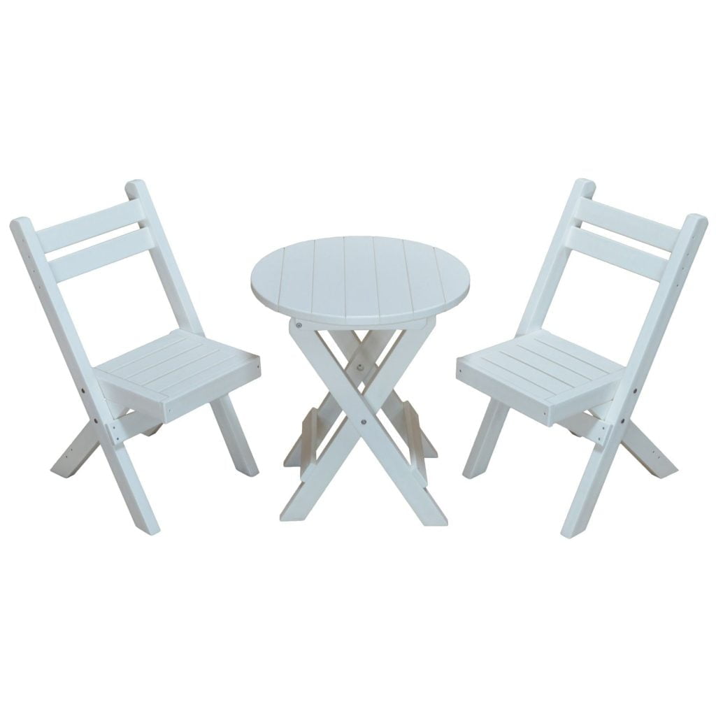 A&L Furniture Poly Lumber Coronado Round Folding Bistro Set