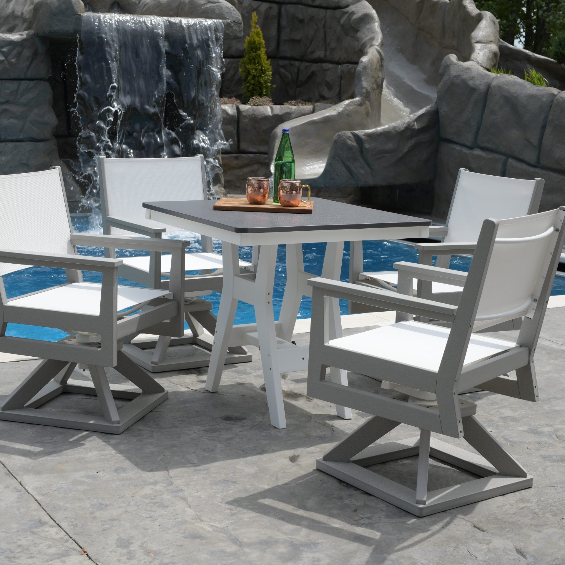 Mayhew Sling Swivel Rocker Dining Chair