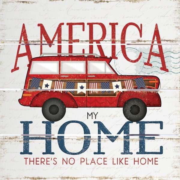 Wood Pallet Art – America, My Home Station Wagon