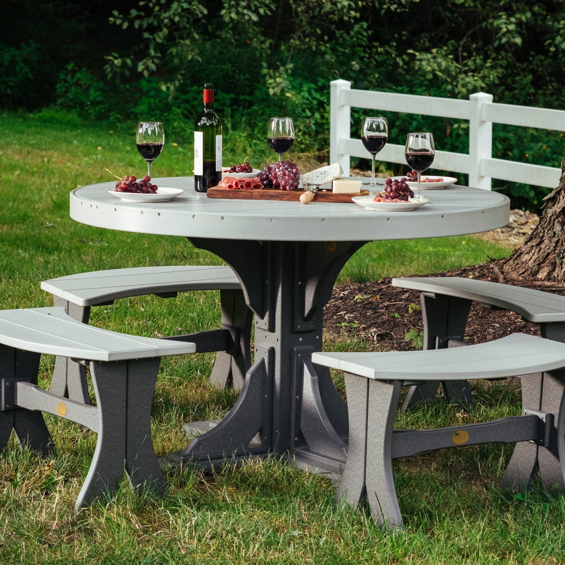 Poly Lumber Curved Table Bench