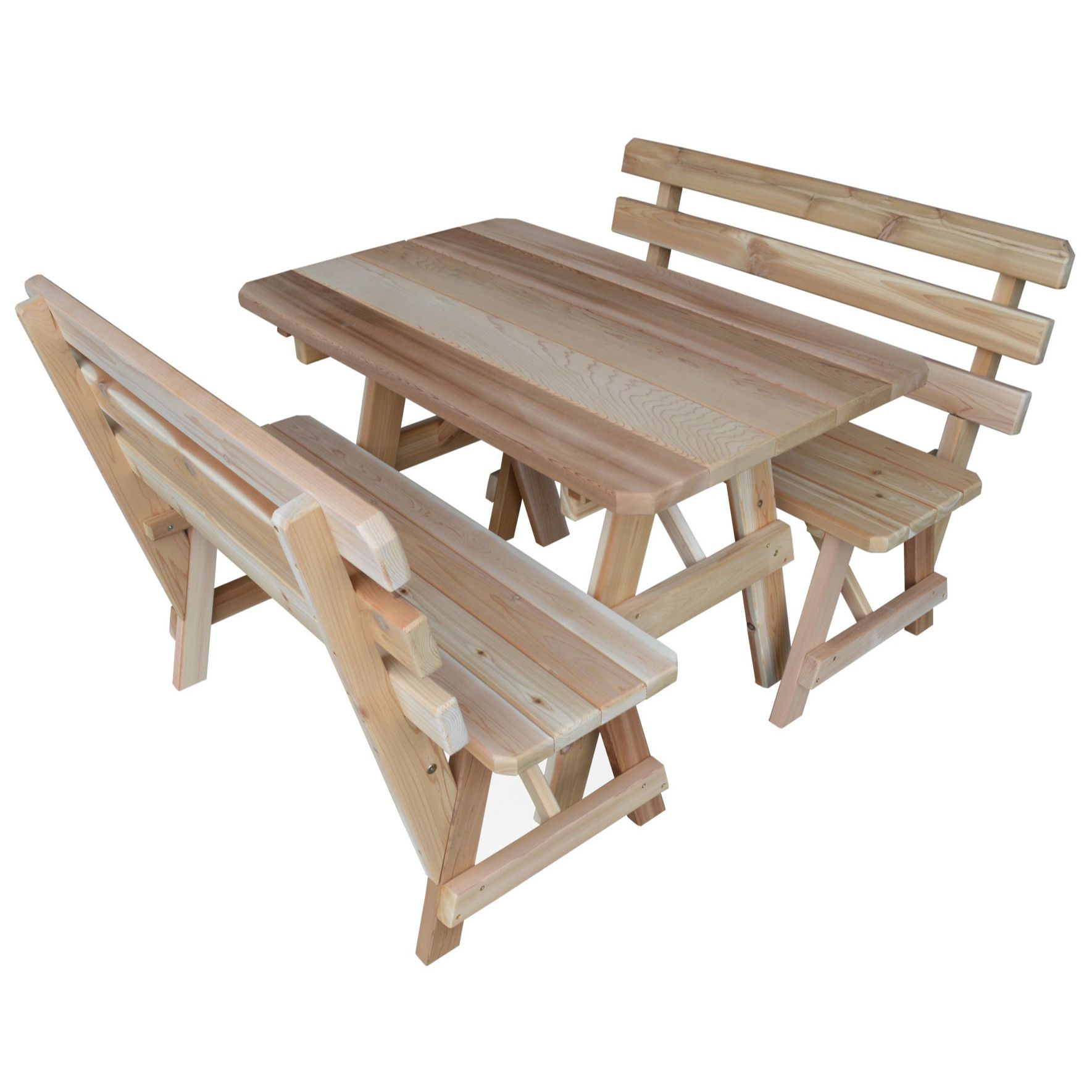 Cedar Picnic Table with Backed Benches