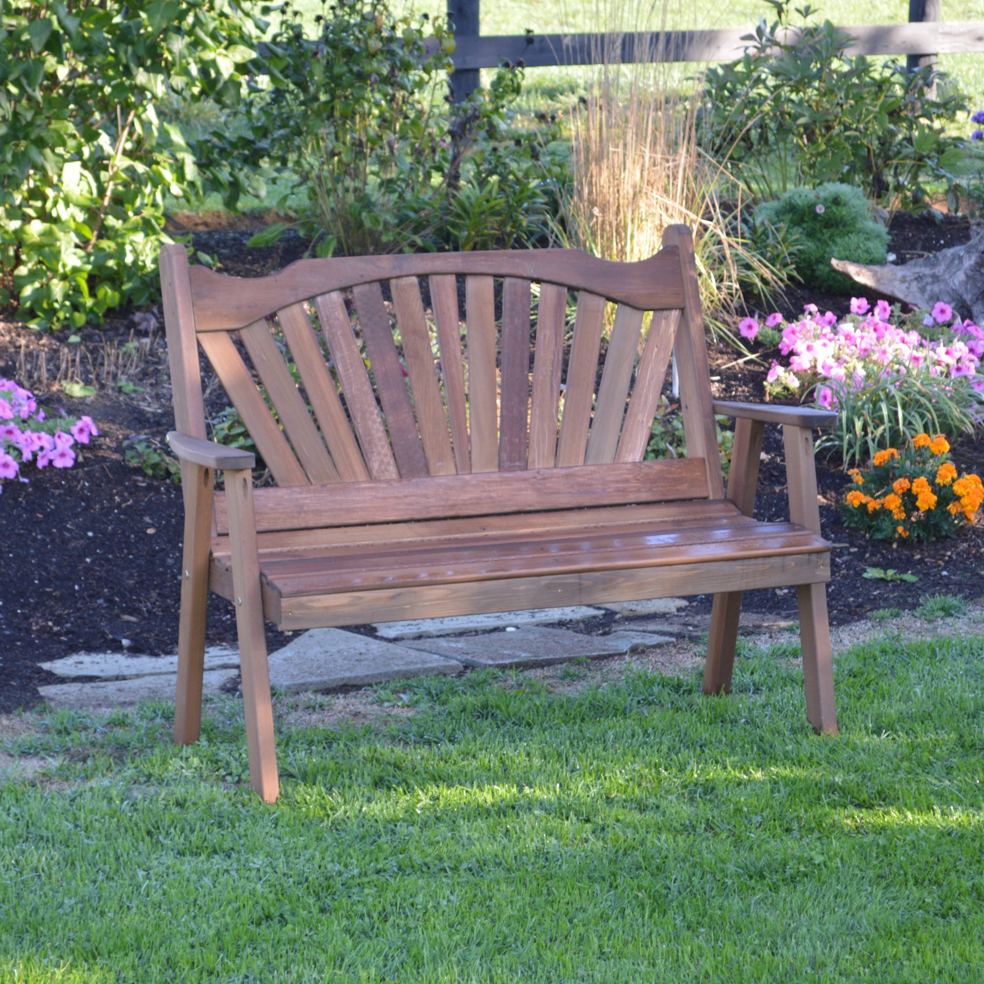 Cedar Fanback Garden Bench