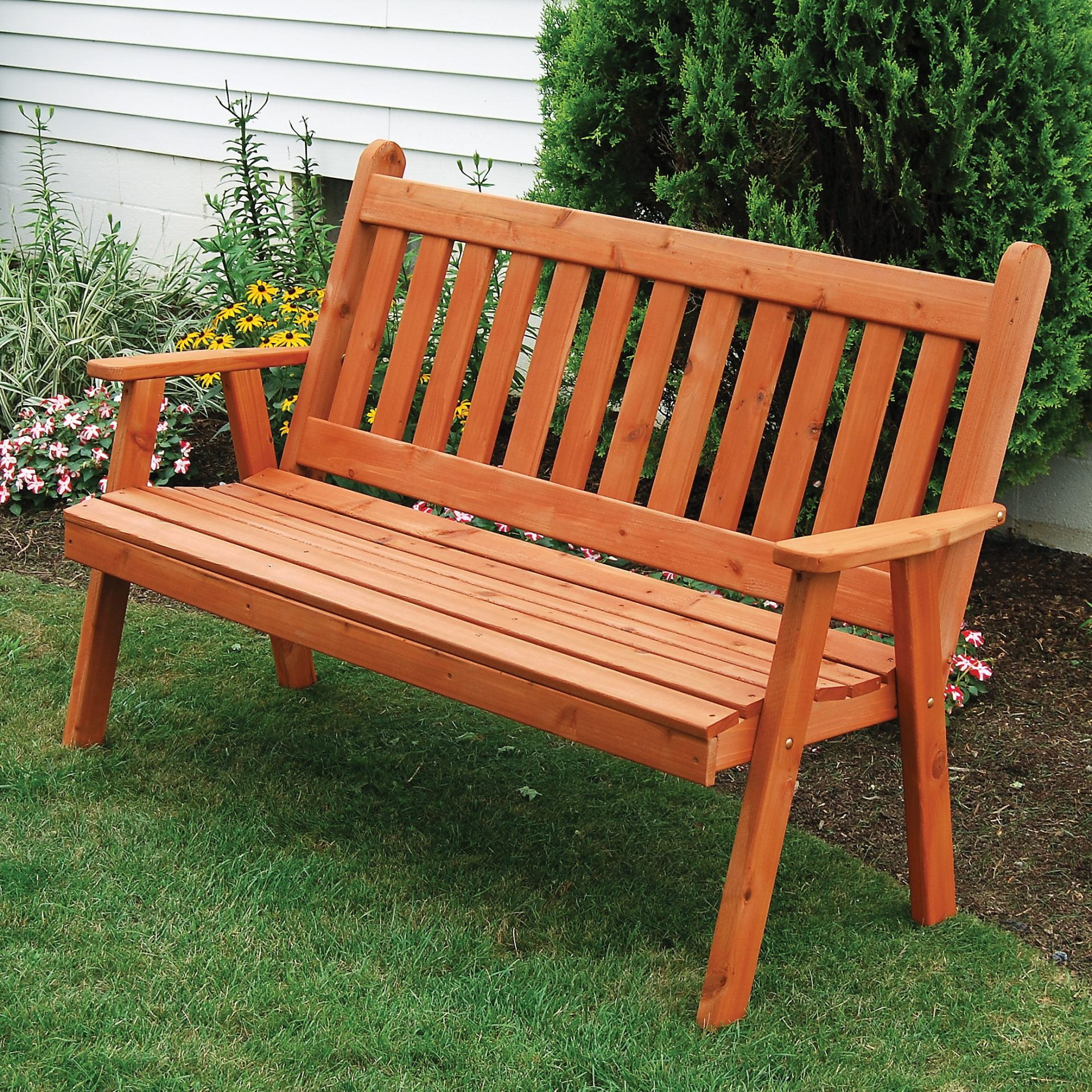 Cedar Traditional English Garden Bench