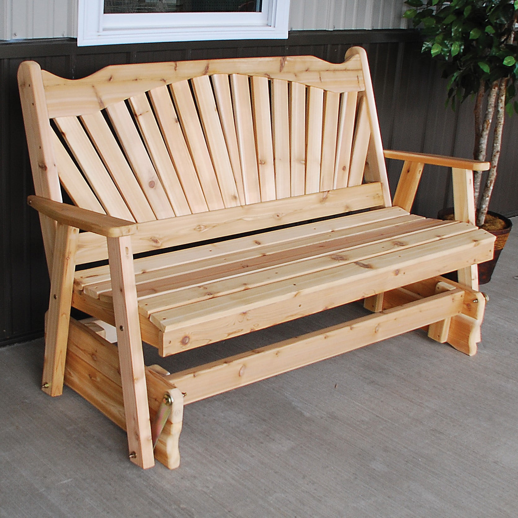 A&L Furniture Cedar Fanback Glider-4′,5′, or 6′ Sizes