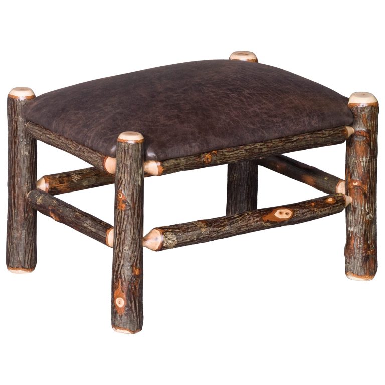Rustic Hickory Ottoman
