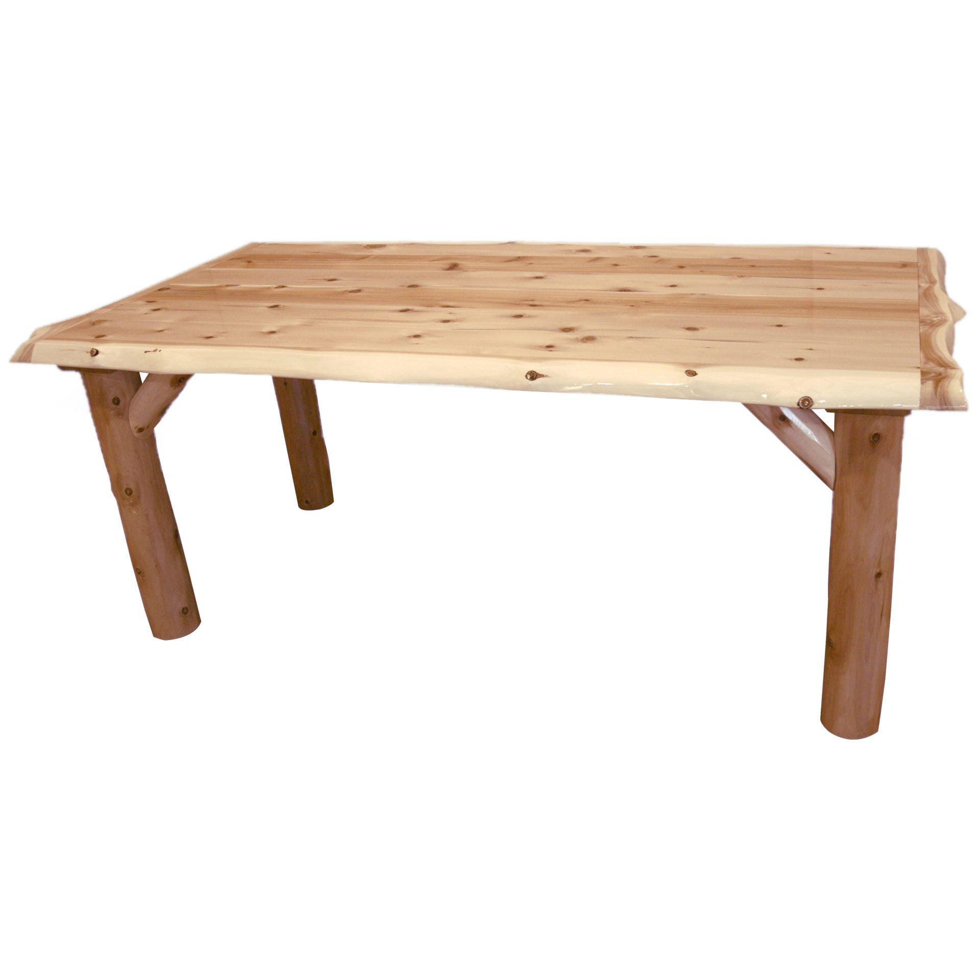 Rustic White Cedar Log Family Dining Table