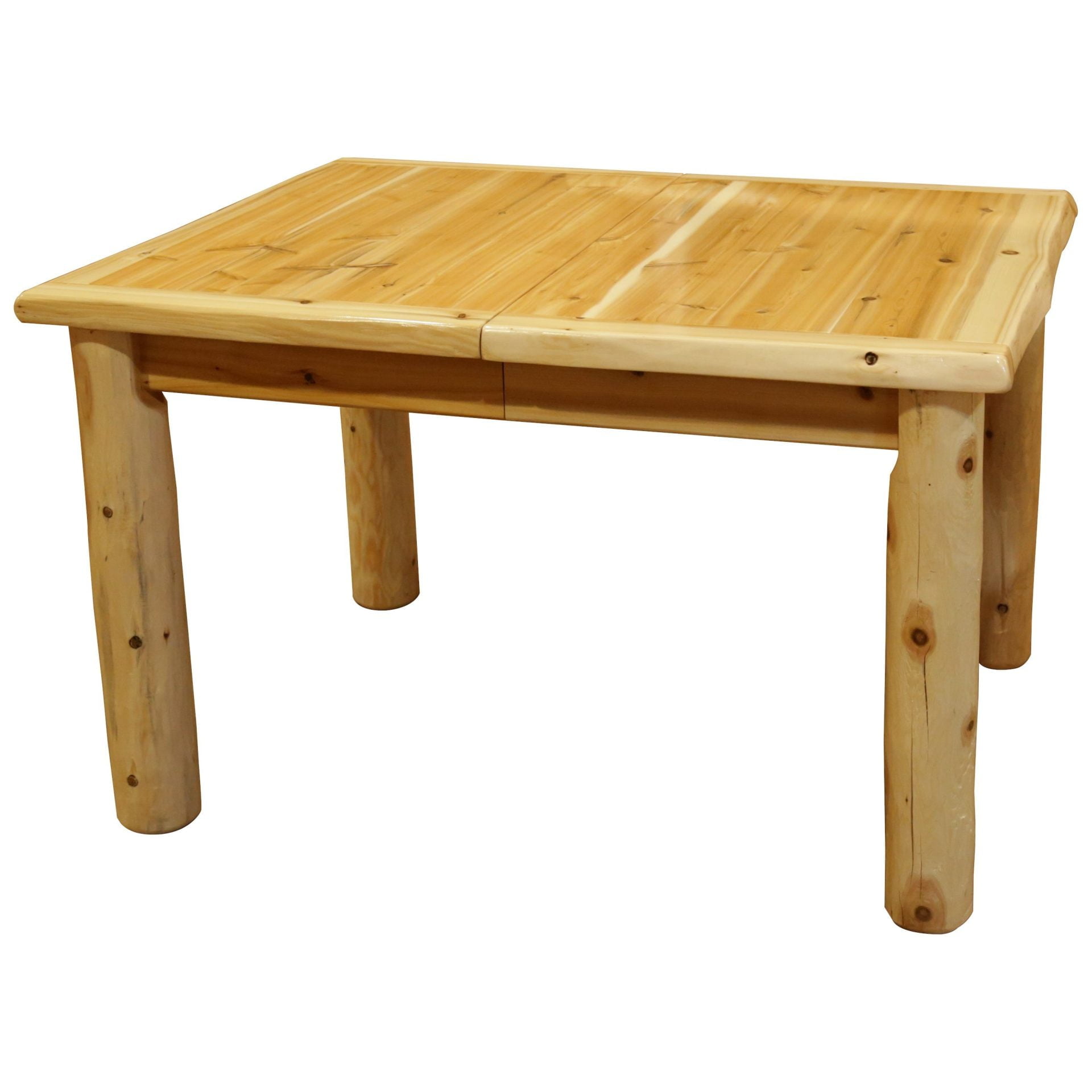 Rustic White Cedar Log Extension Dining Table