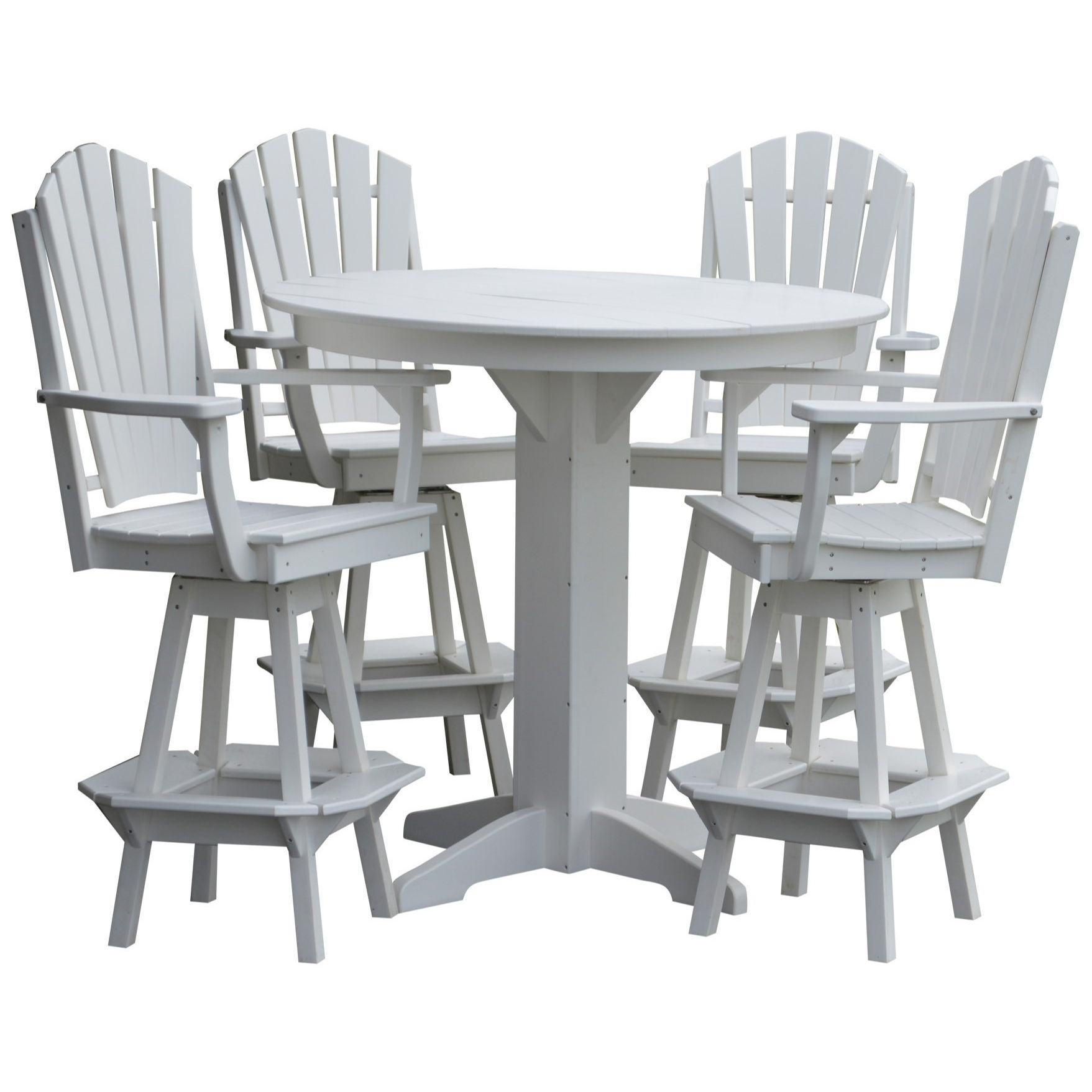 Adirondack Swivel Bar Chair with Arms in Poly Lumber