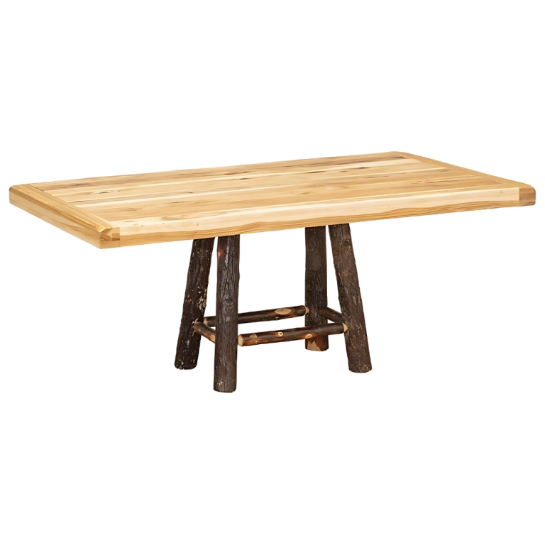 Rustic Hickory Settler's Pedestal Table