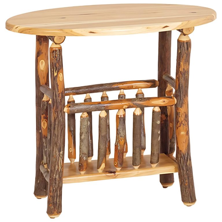 Rustic Hickory Magazine End Table
