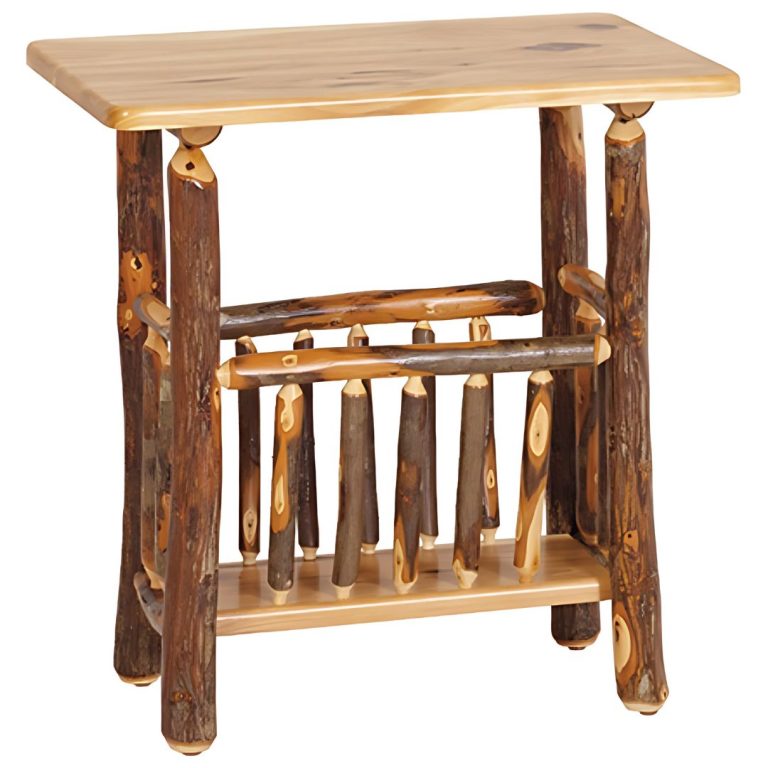 Rustic Hickory Magazine End Table