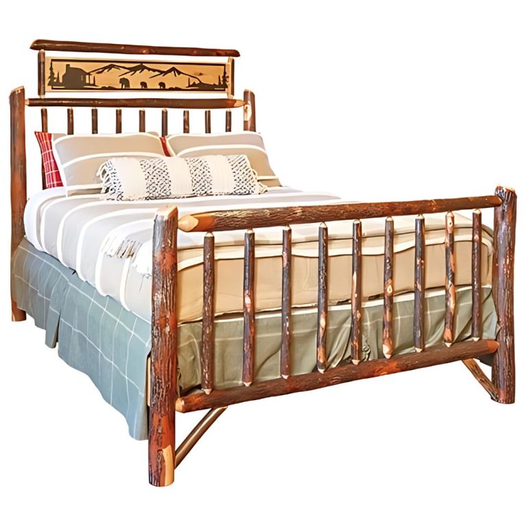 Rustic Hickory Metal Art Bed