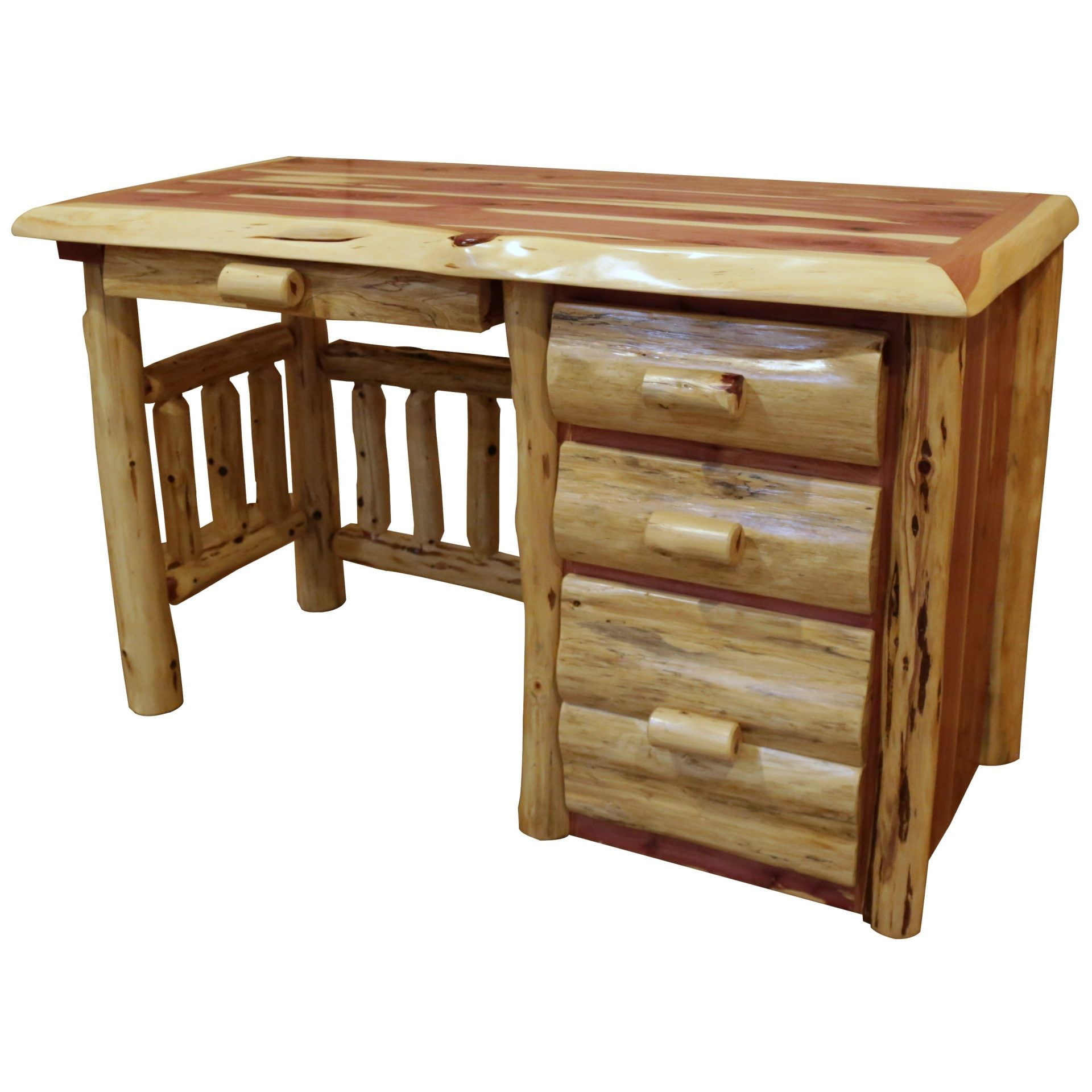 Rustic Red Cedar Log File Desk