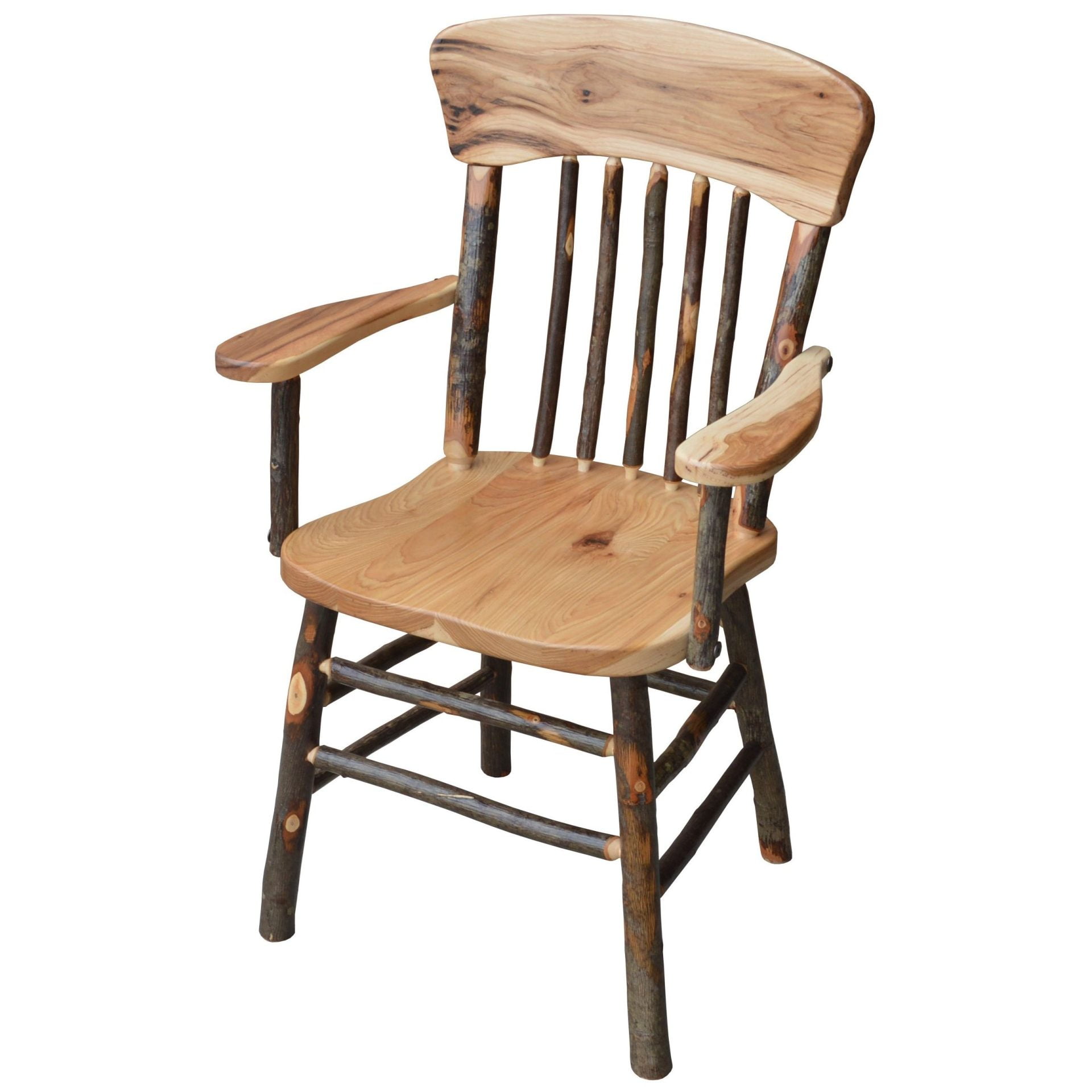 Hickory Panel Back Dining Chair with Arms