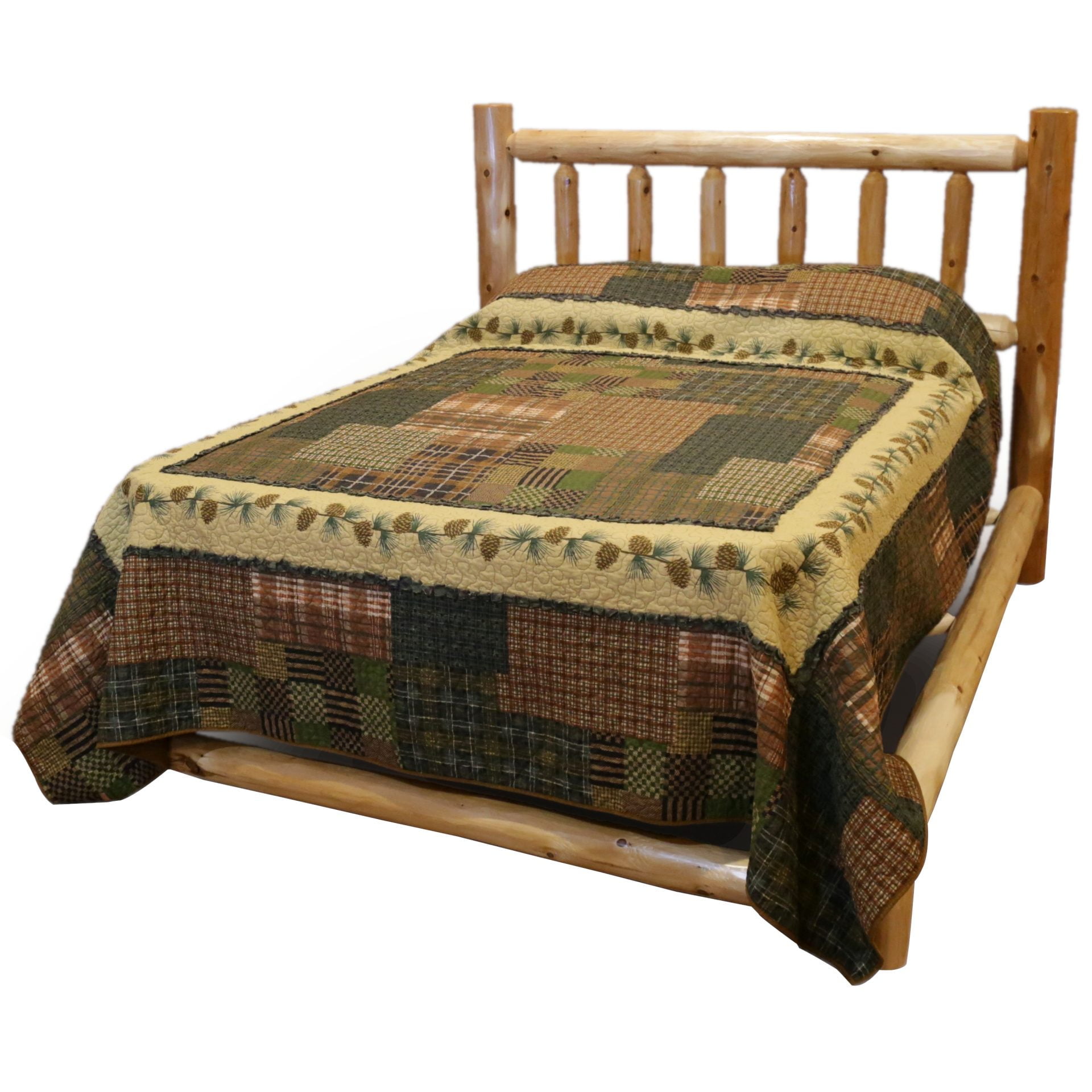 White Cedar Log Mountain Collection Standard Bed