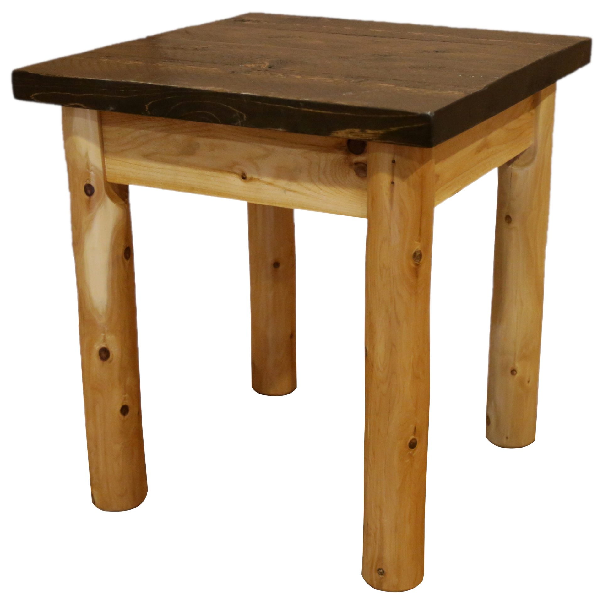 White Cedar Log Mountain Collection End Table