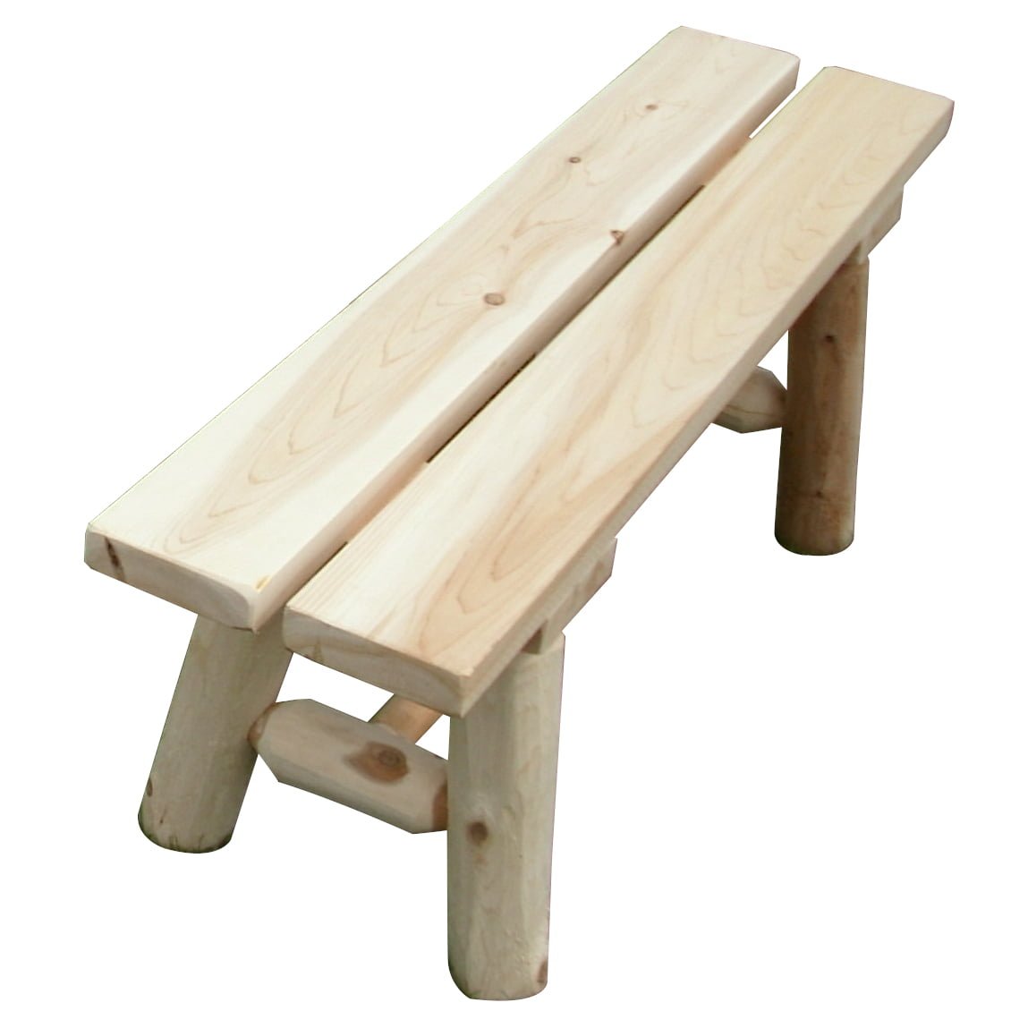 White Cedar Log Backless Bench