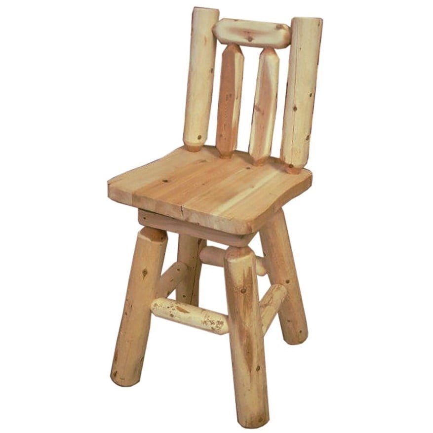 White Cedar Log Swivel Barstool