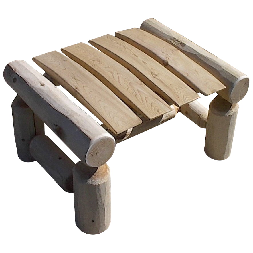 White Cedar Log Ottoman