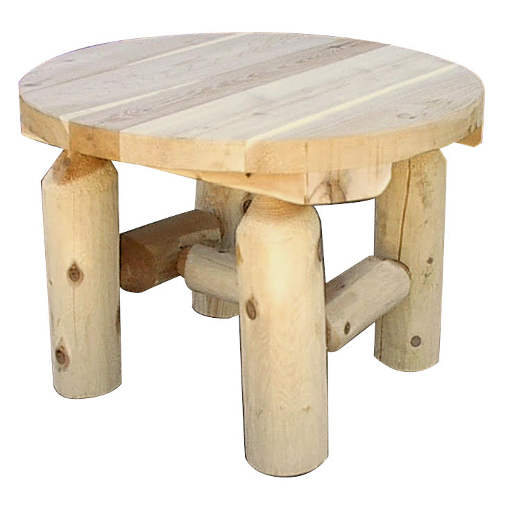 White Cedar Log Round Coffee Table