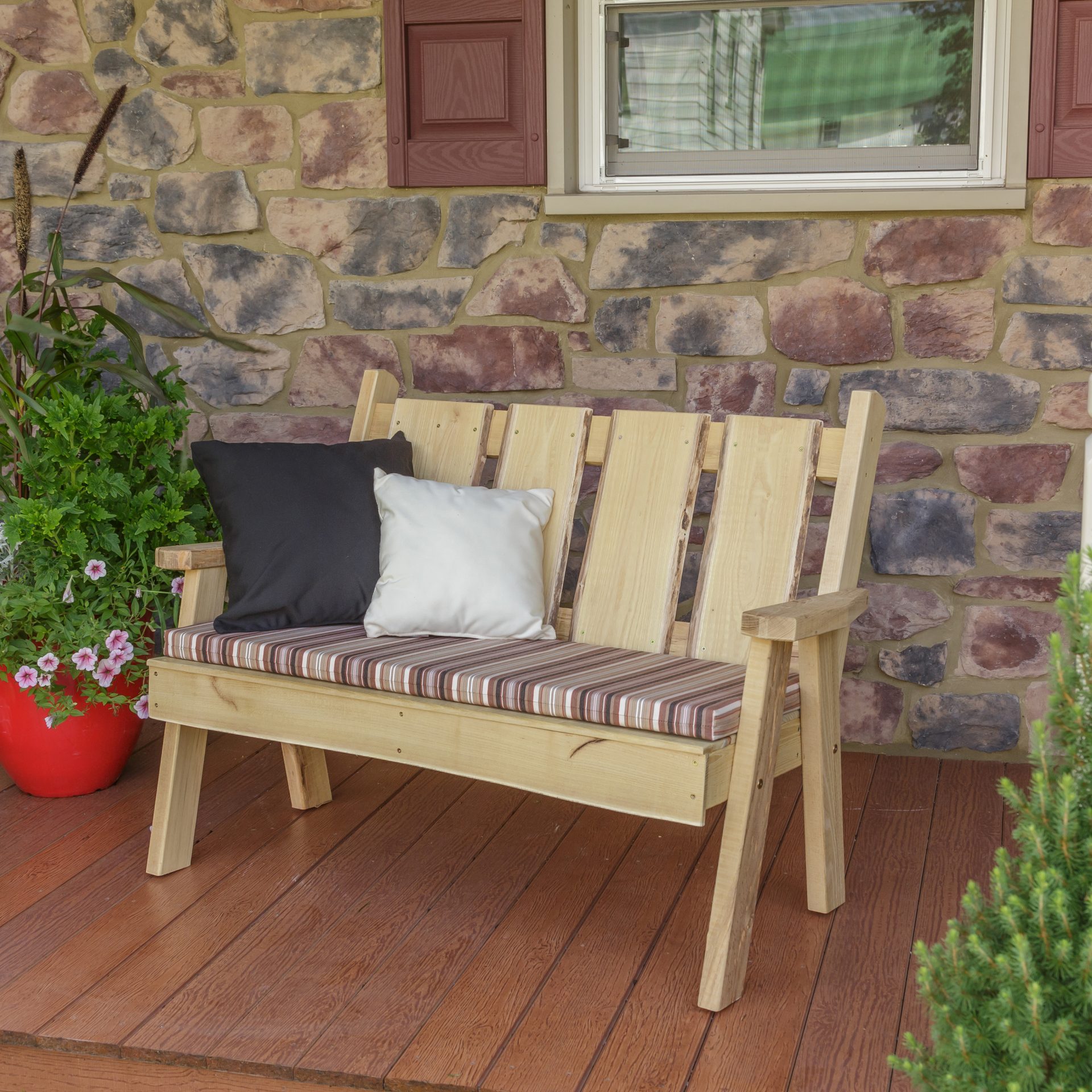 A&L Furniture Live Edge Locust Timberland Garden Bench