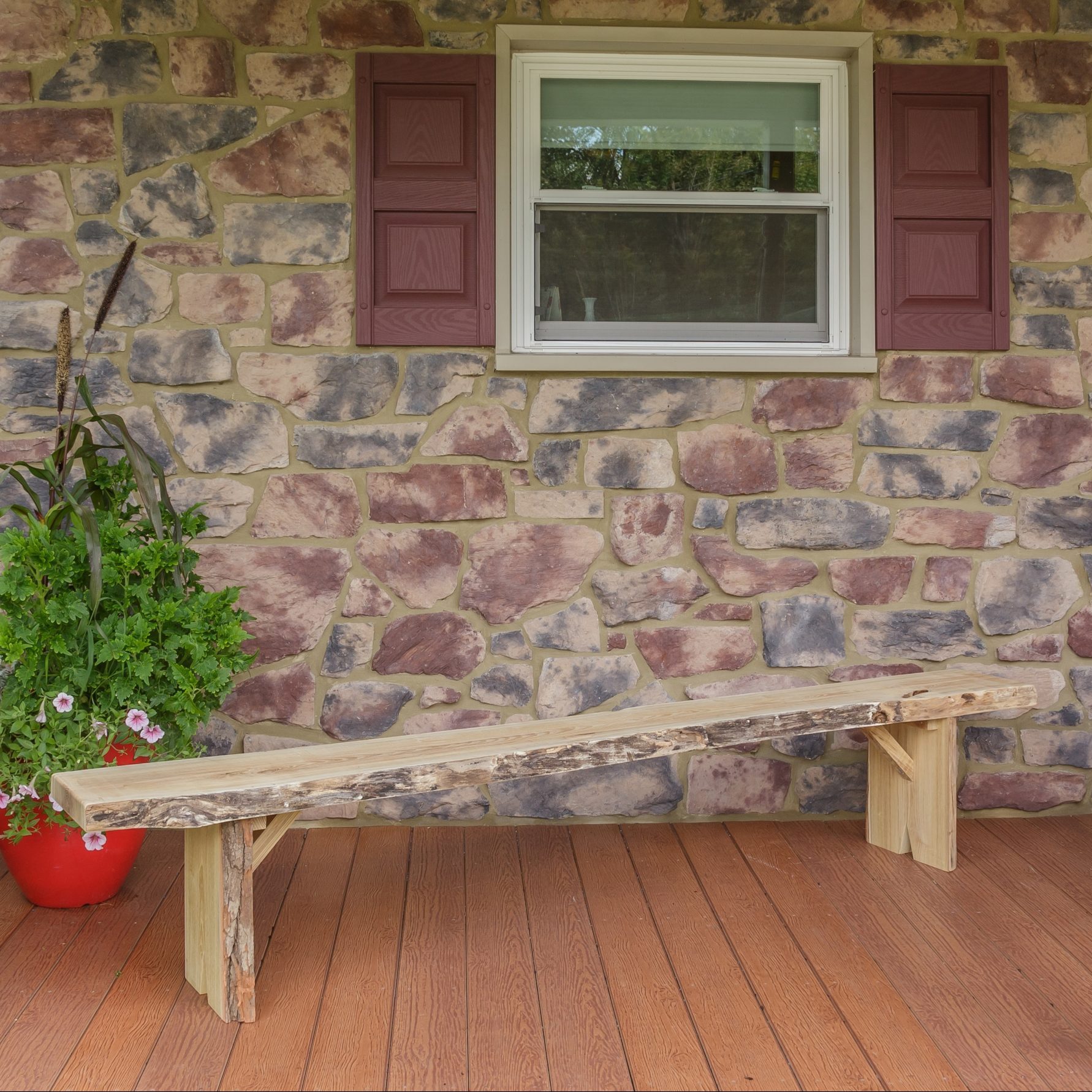 A&L Furniture Live Edge Locust Wildwood Bench-Multiple Sizes Available