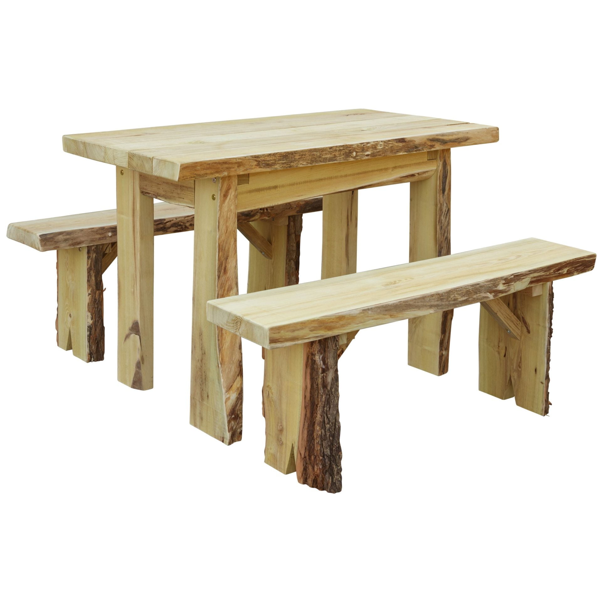 Live Edge Locust Autumnwood Table with Wildwood Benches