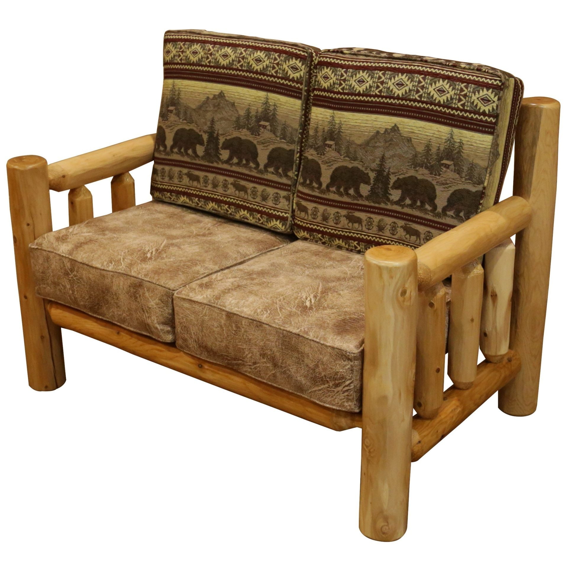 Rustic White Cedar Log Santa Fe Loveseat