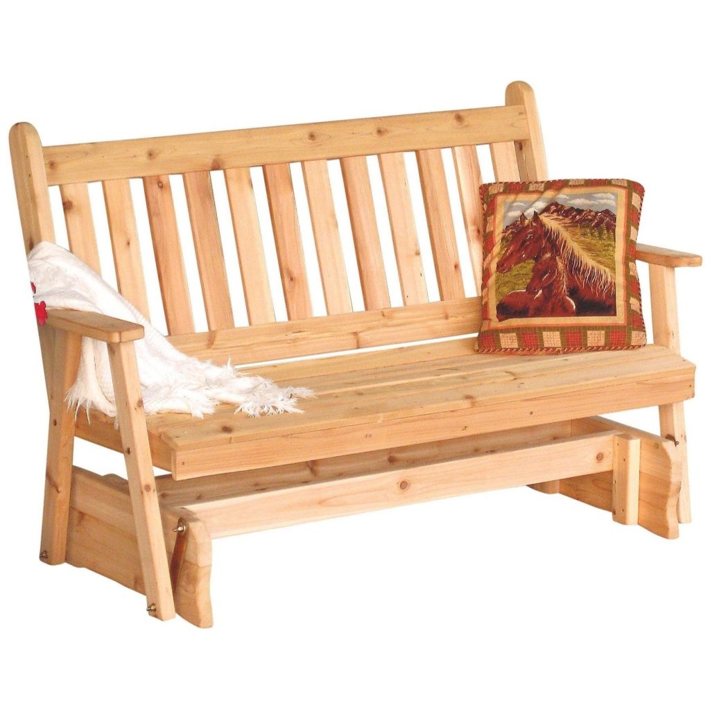 A&L Furniture Cedar Traditional English Glider-4', 5', or 6' Sizes