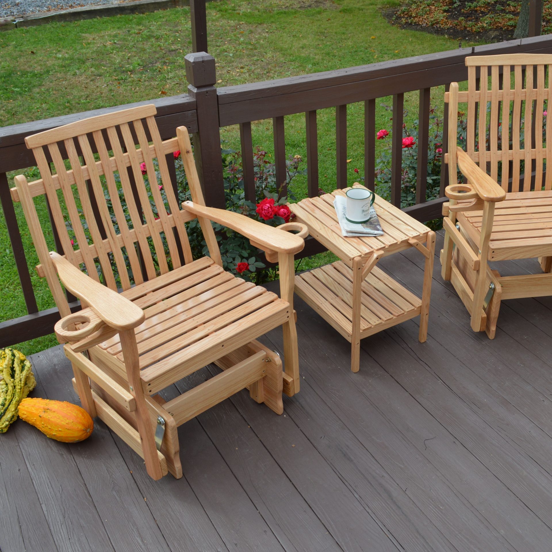 Bent Oak Glider Chair Set