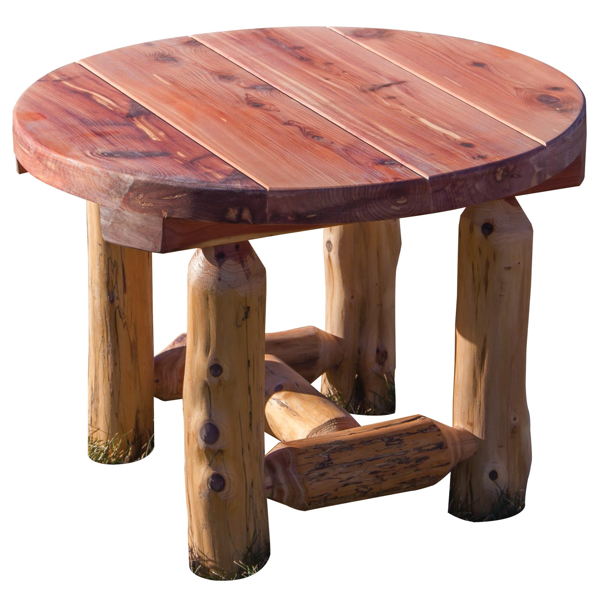 Outdoor Red Cedar Log Side Table