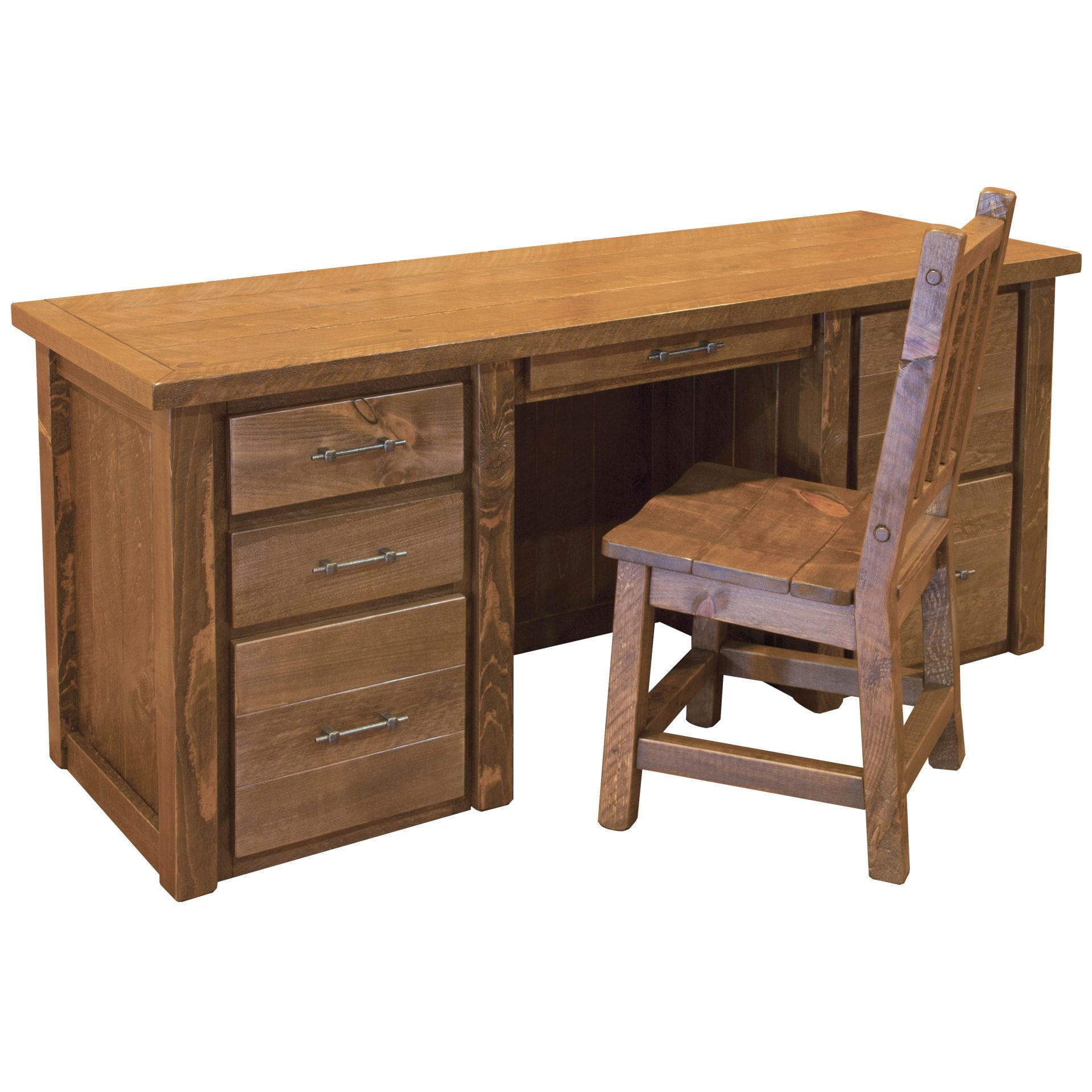 Barnwood Style Timber Peg Executive Desk Set