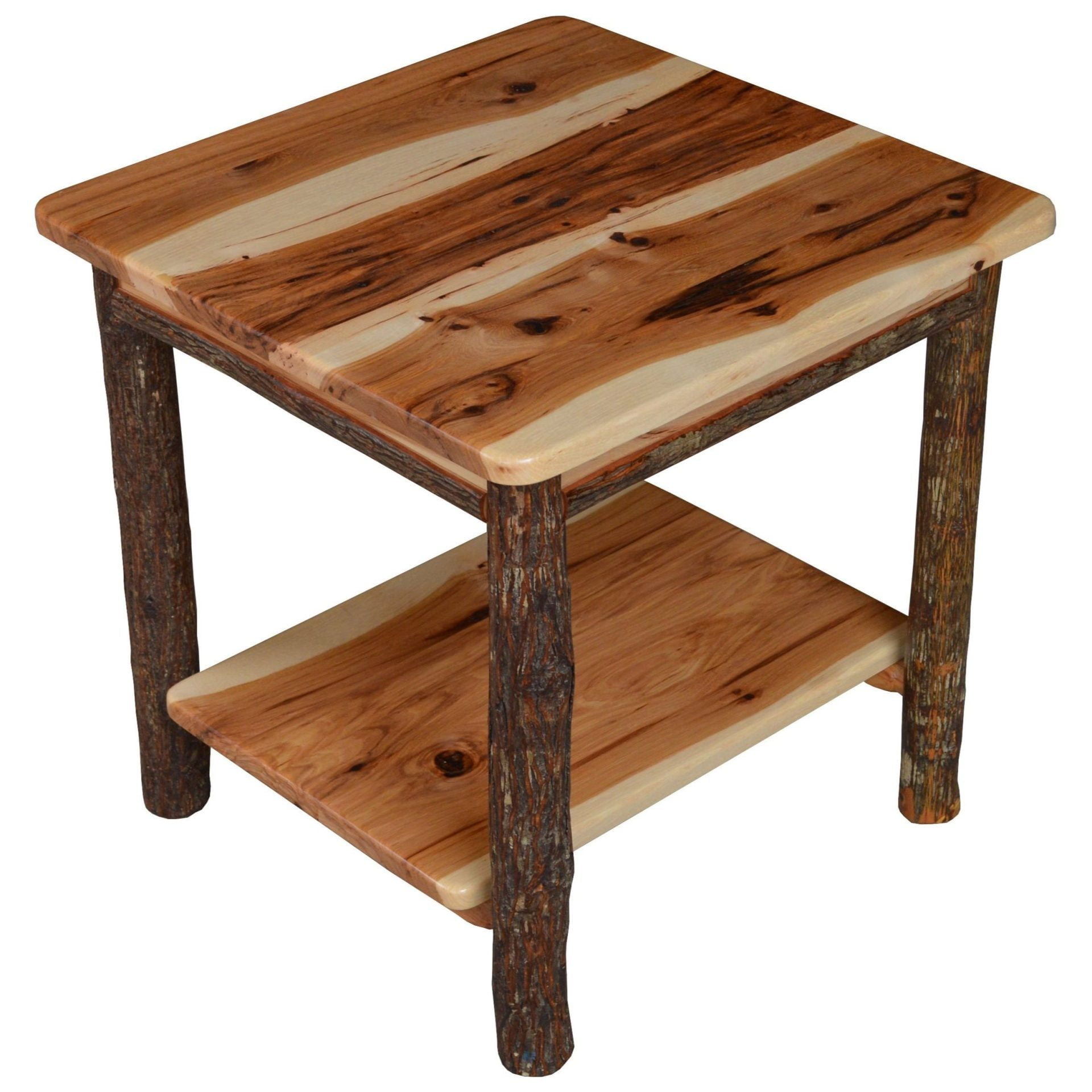 Hickory End Table with Shelf