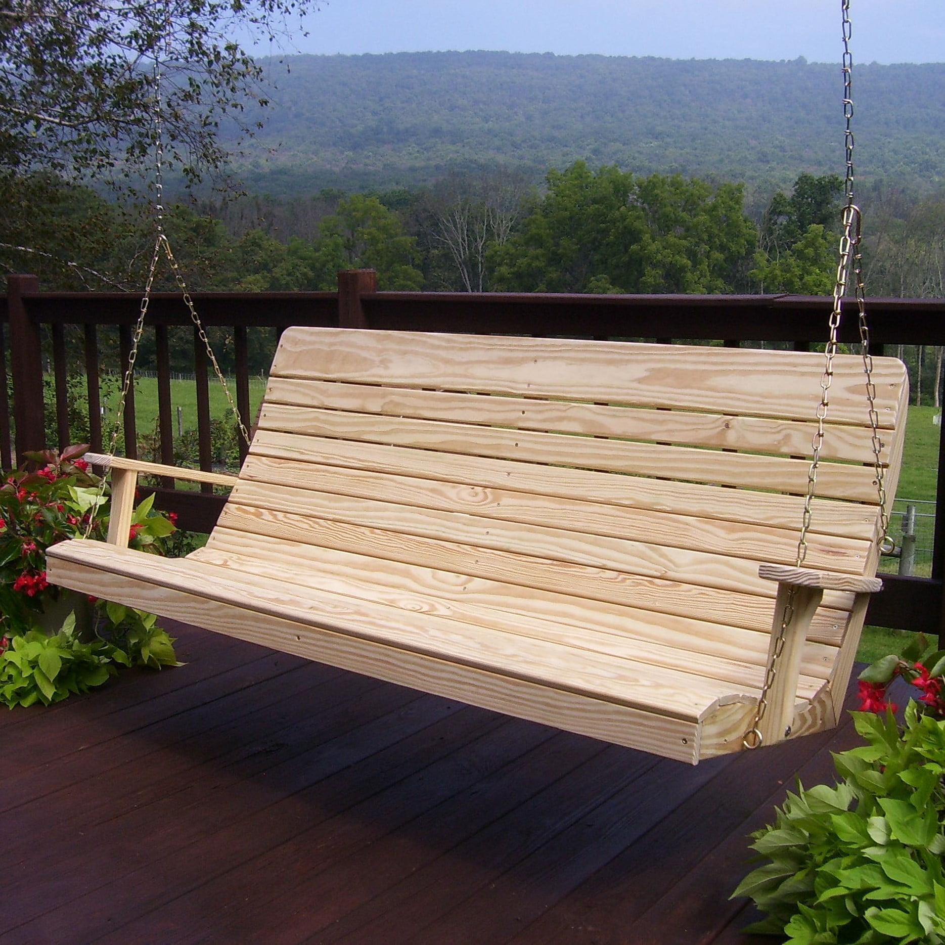 A&L Furniture Pressure Treated Pine Highback Swing