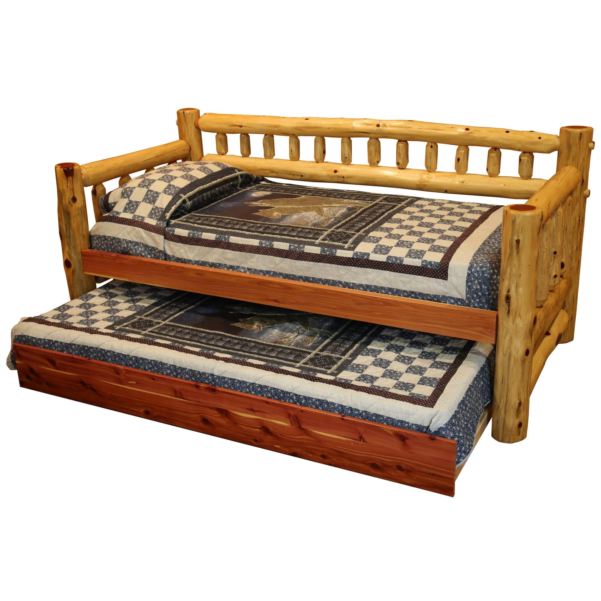 Rustic Red Cedar Day Bed and Trundle Set