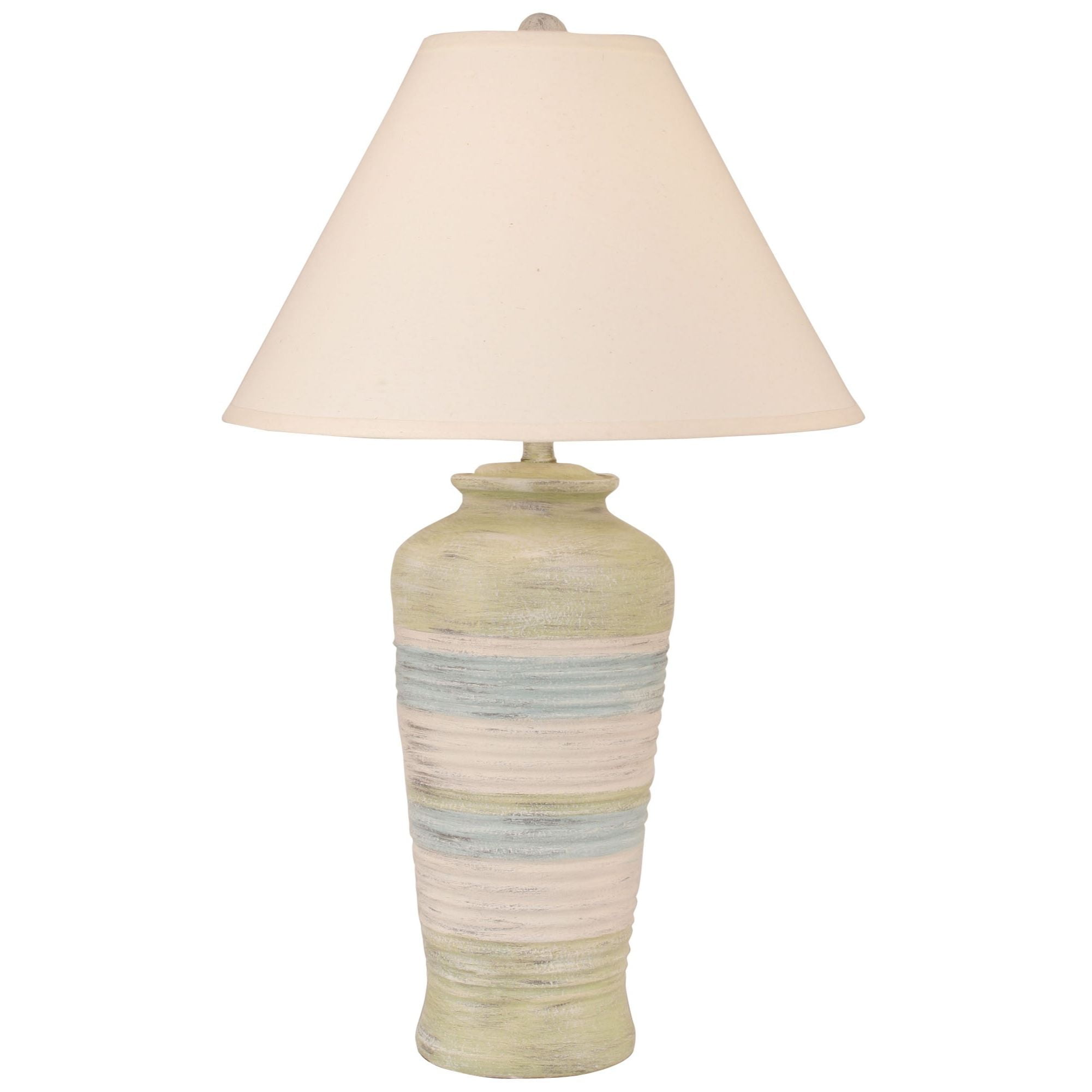 Tall Ribbed Pottery Table Lamp