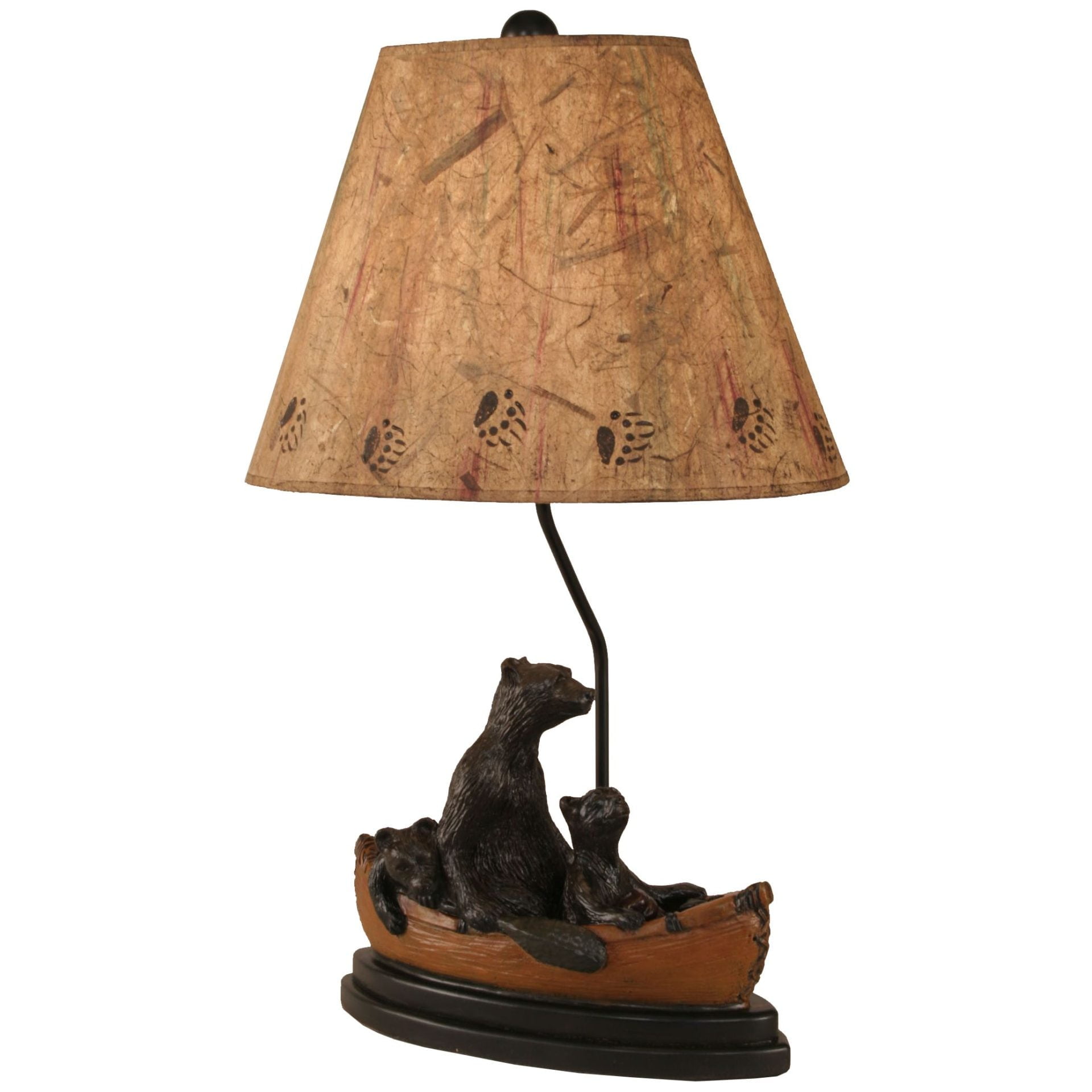Bear Family in Canoe Table Lamp