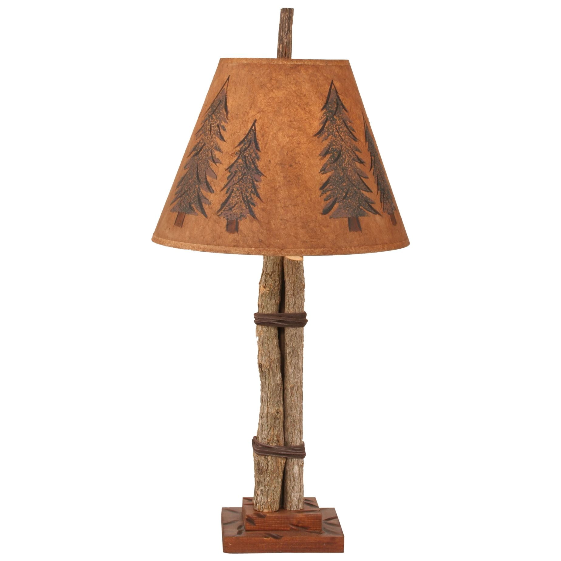Small Twig and Leather Table Lamp