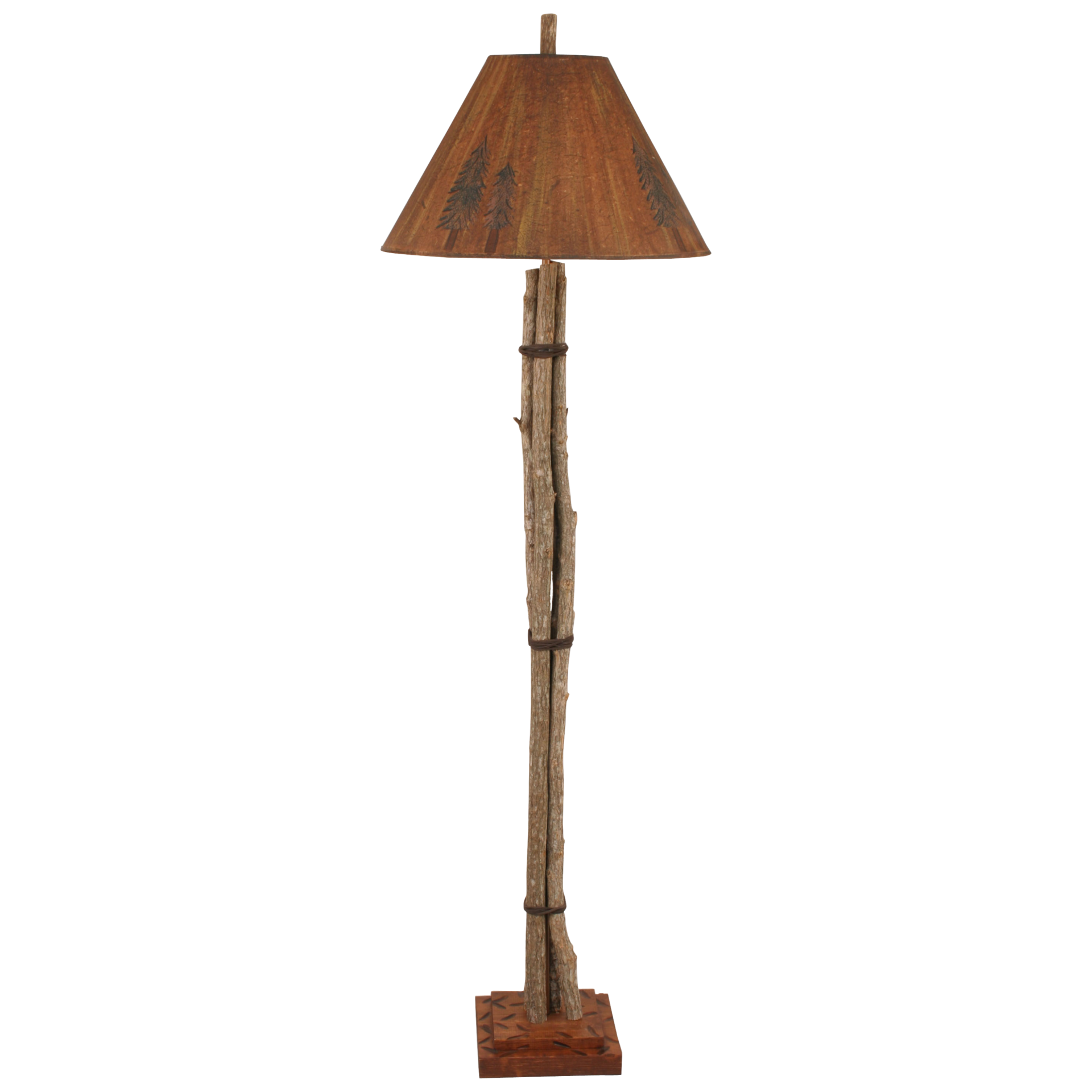 Twig and Leather Floor Lamp