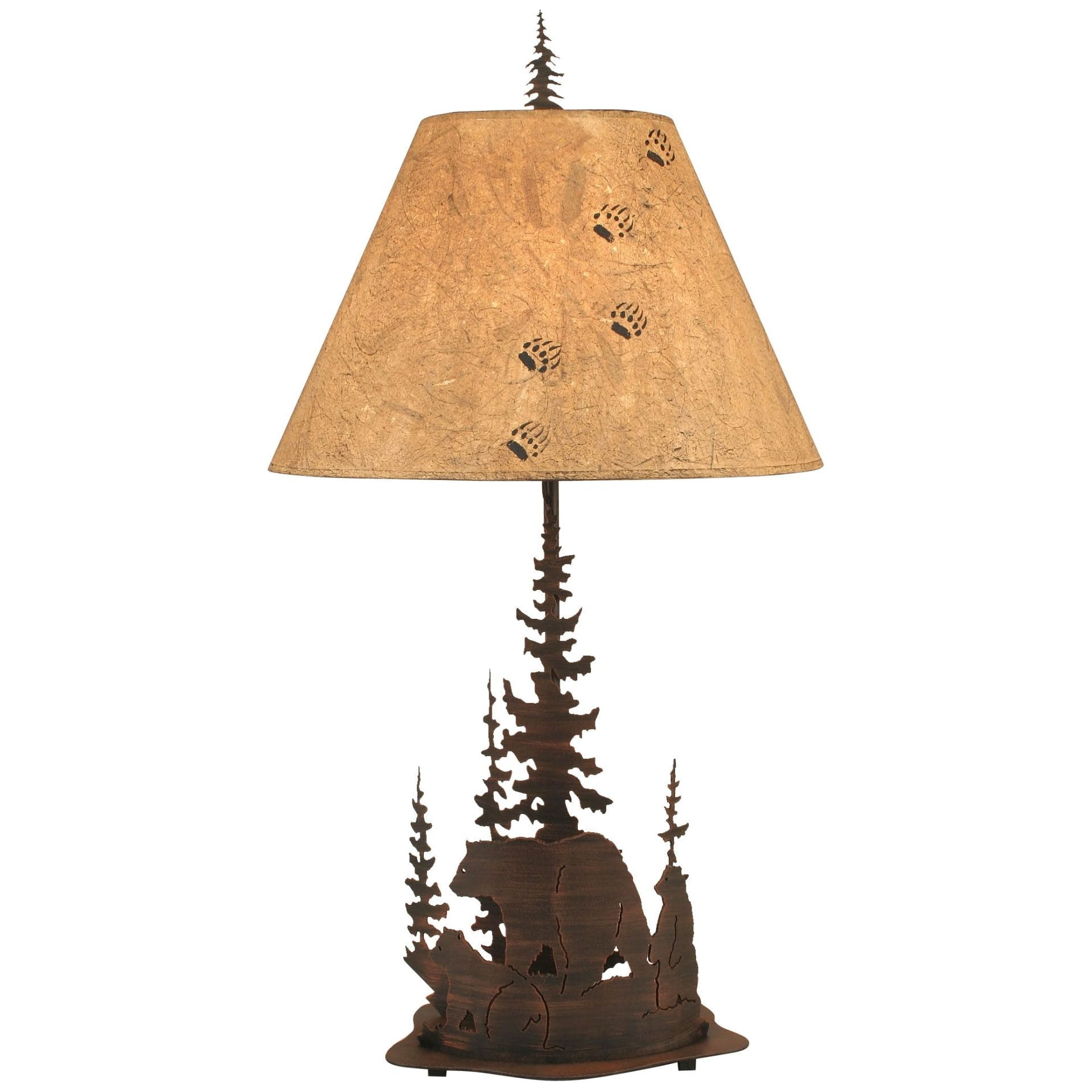 Rustic Nature Scene Table Lamp with Forest