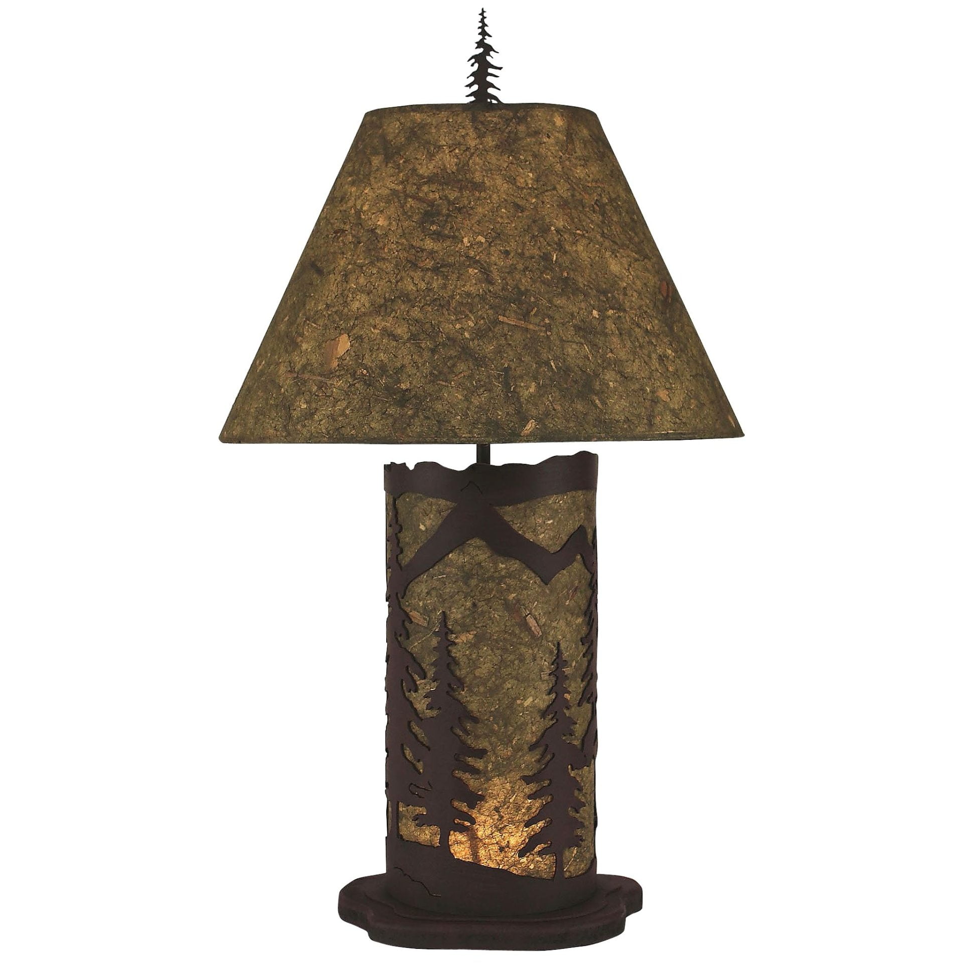 Small Rustic Scene Table Lamp with Nightlight