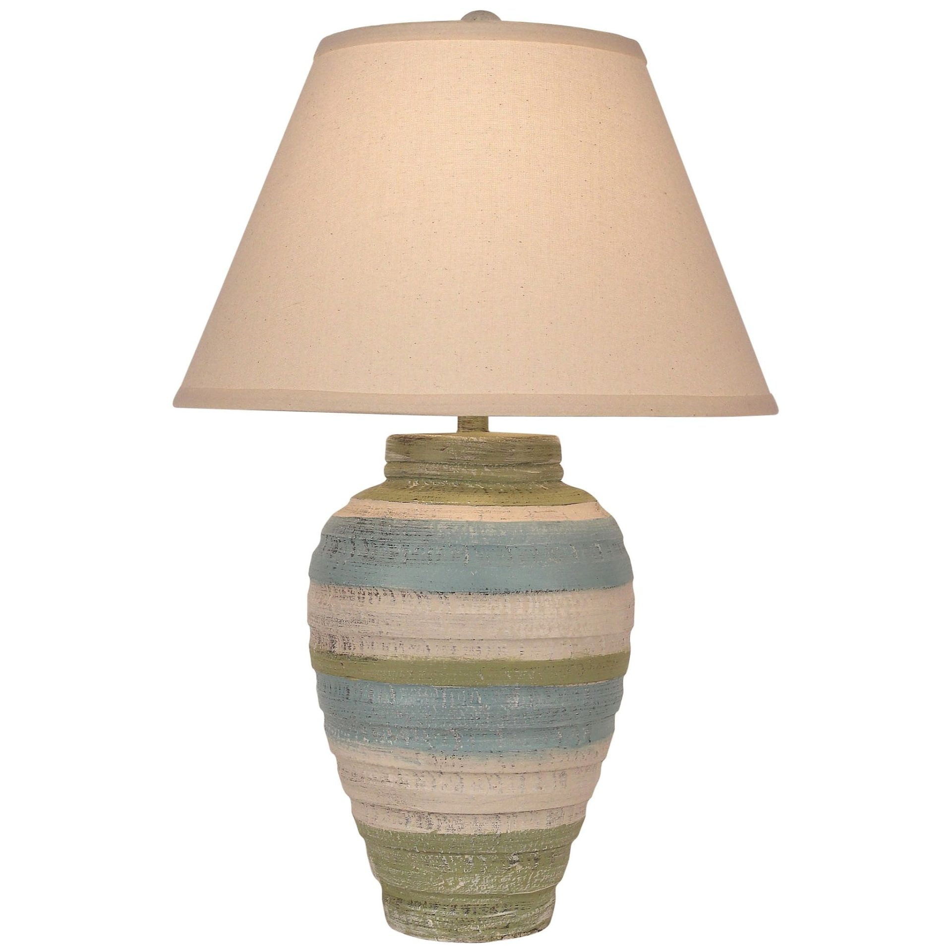 Small Ribbed Pottery Table Lamp