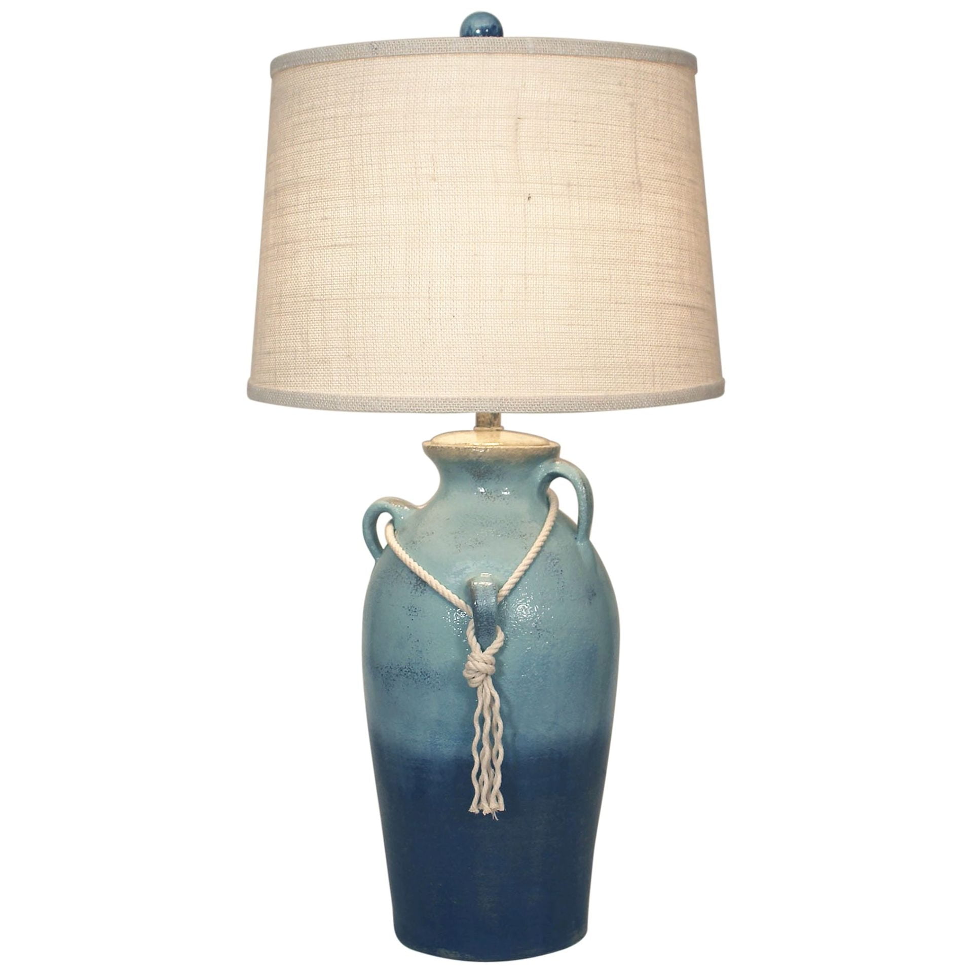 3-Handle Jug Table Lamp with White Rope