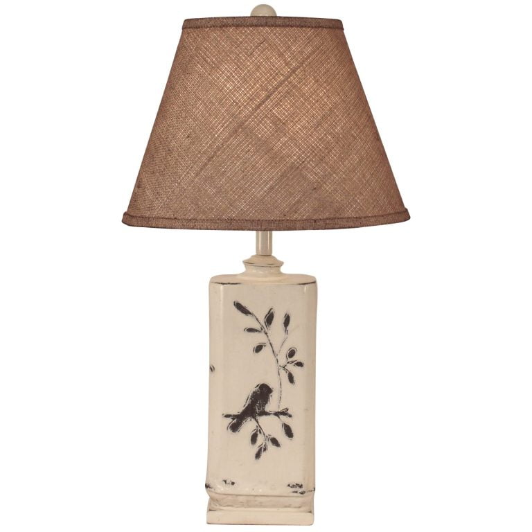Rectangle Birds on a Branch Table Lamp