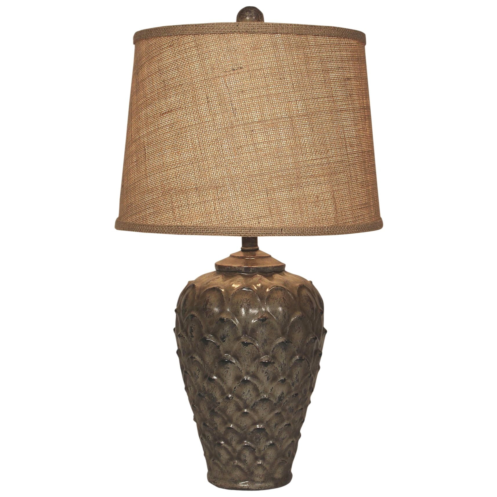 Short Feather Pot Table Lamp